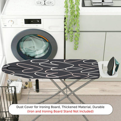 1-Piece Abstract Heart Black  Ironing Board Cover, Universal Size, Without Board
