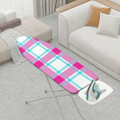 1-Piece Plaid Pink Blue  Ironing Board Cover, Universal Size, Without Board