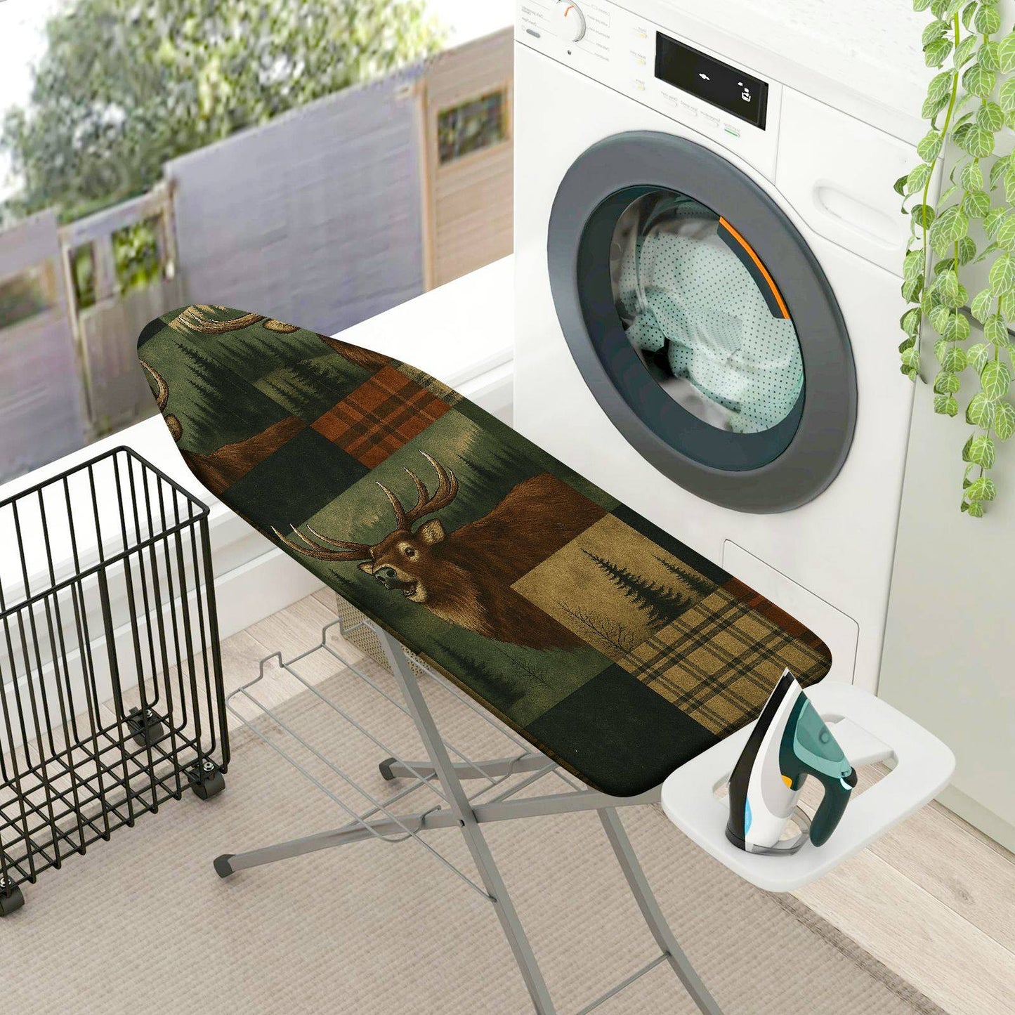 1-Piece Deer Plaid Forest  Ironing Board Cover, Universal Size, Without Board