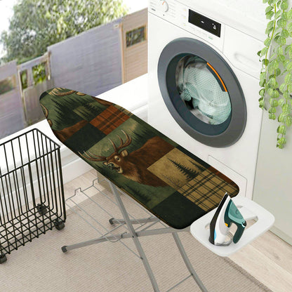 1-Piece Deer Plaid Forest  Ironing Board Cover, Universal Size, Without Board