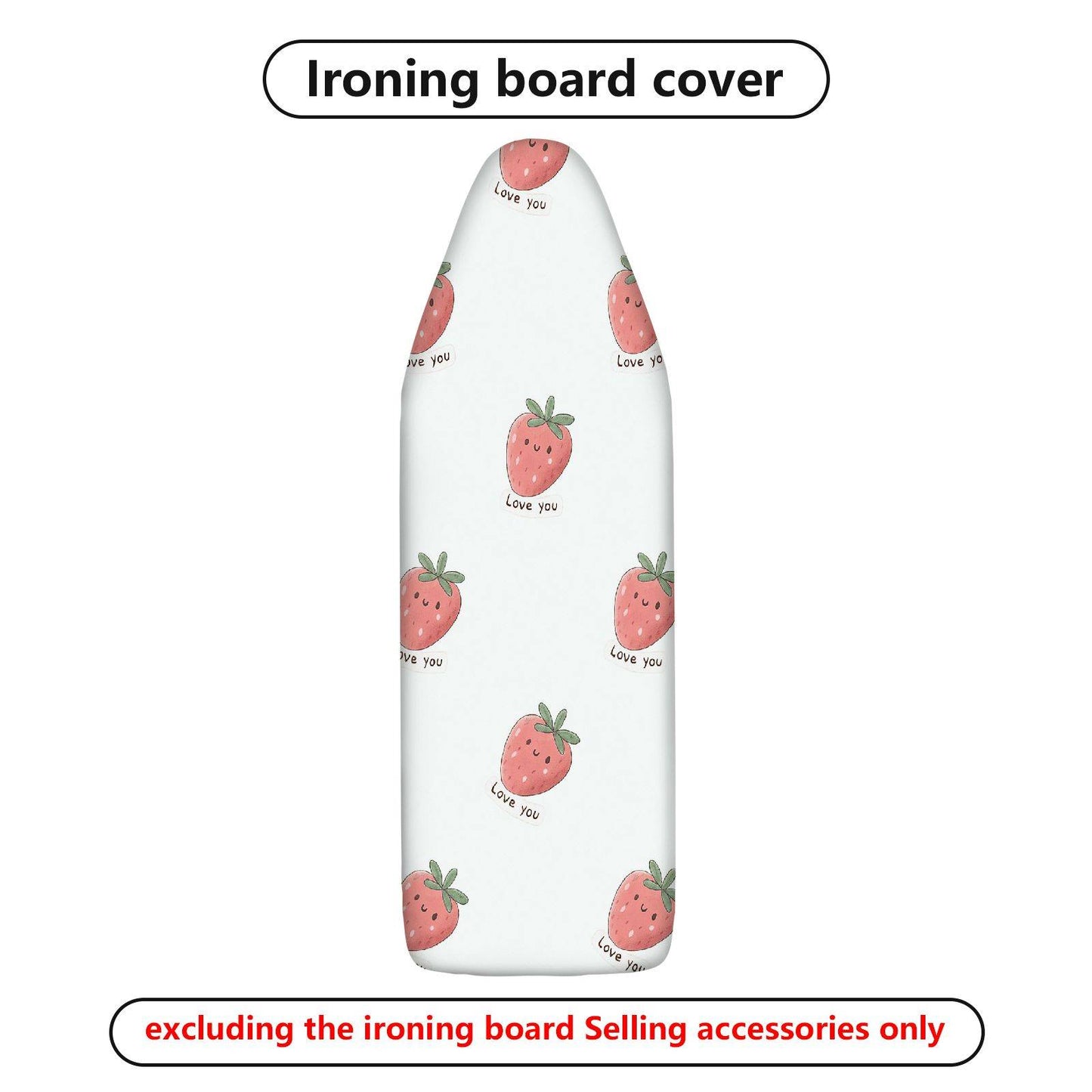 1-Piece Strawberry Print Love Heart Cute  Ironing Board Cover, Universal Size, Without Board