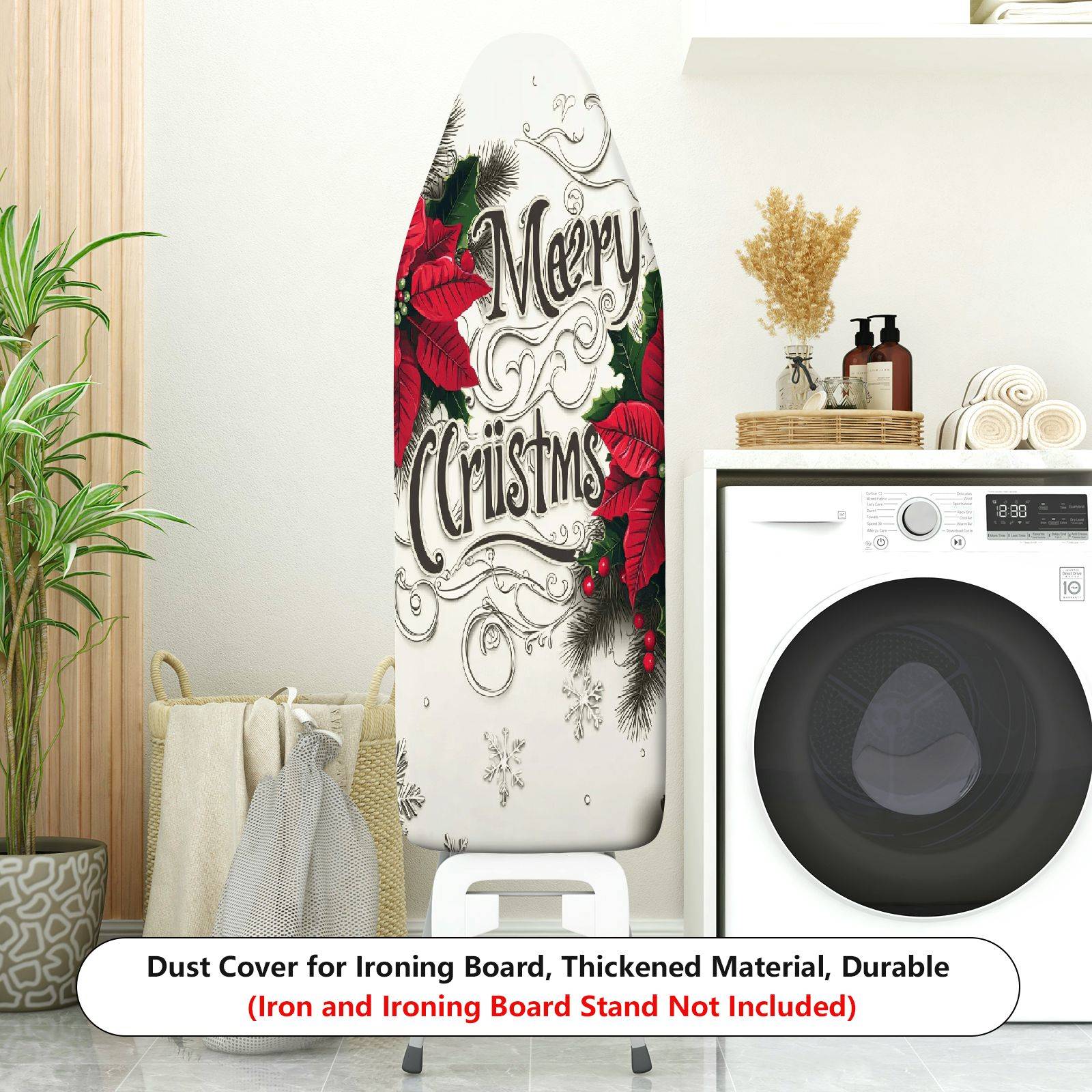 1-Piece Christmas Floral Snow  Ironing Board Cover, Universal Size, Without Board