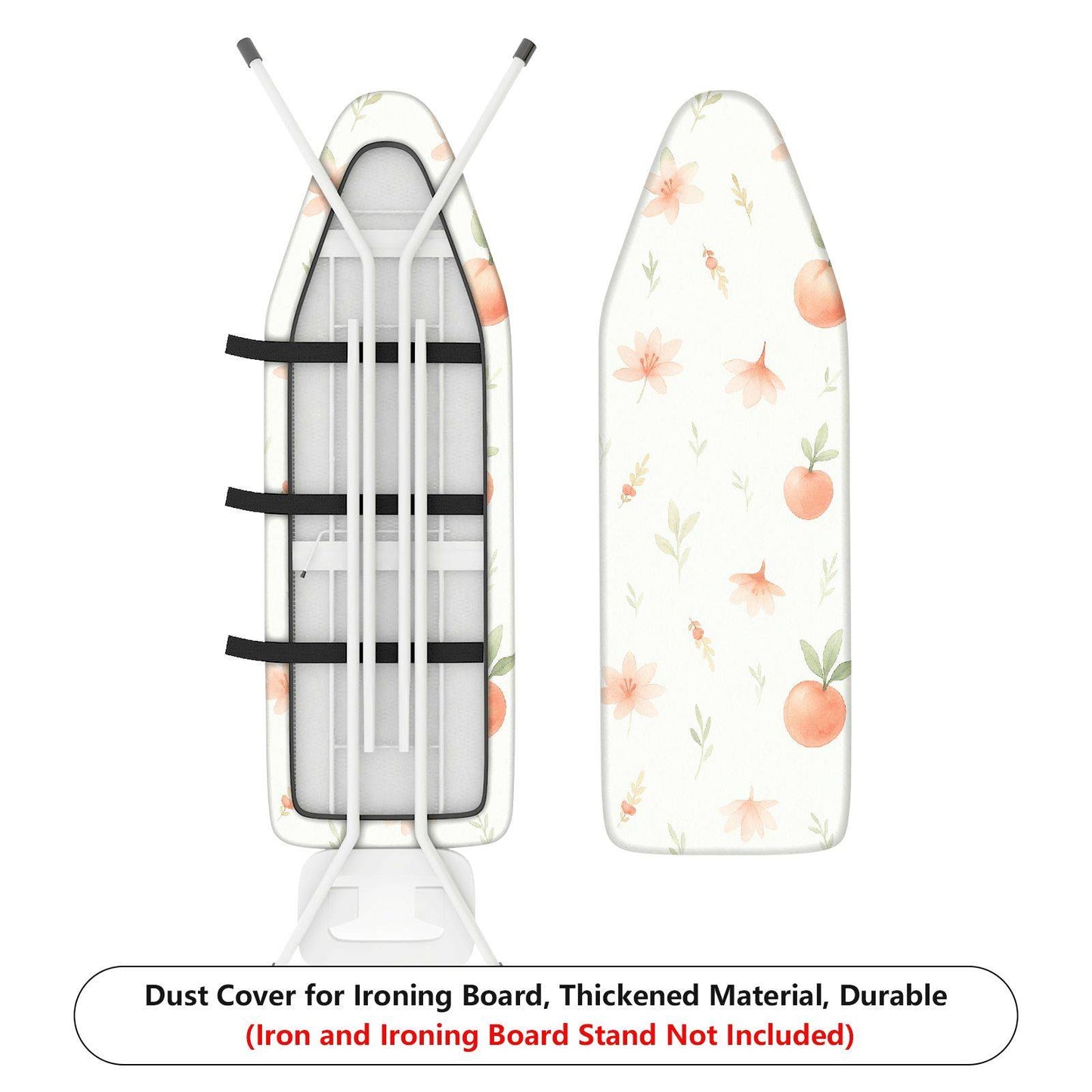 1-Piece Floral Fruit Pattern Peach  Ironing Board Cover, Universal Size, Without Board
