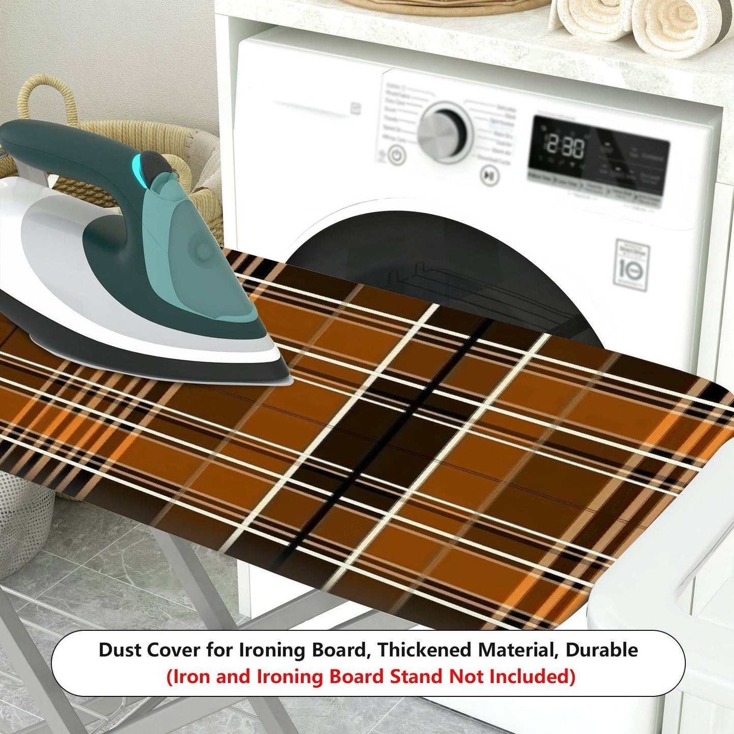 1-Piece Plaid Checkered Striped  Ironing Board Cover, Universal Size, Without Board