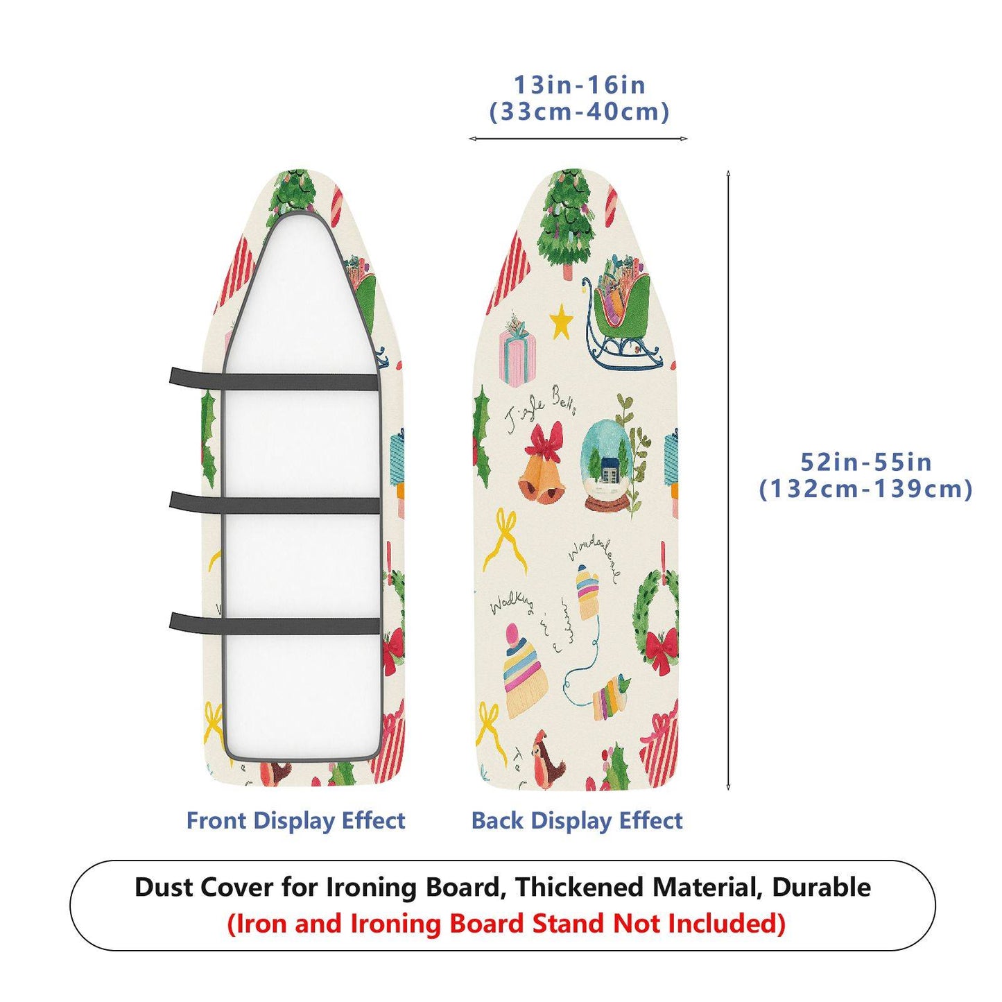 1-Piece Christmas Holiday Festive  Ironing Board Cover, Universal Size, Without Board