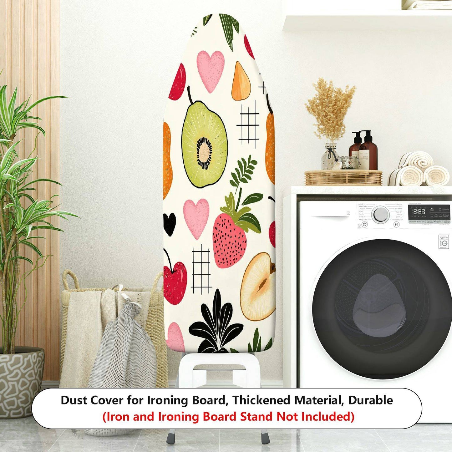 1-Piece Fruit Pattern Heart Shape Plant  Ironing Board Cover, Universal Size, Without Board