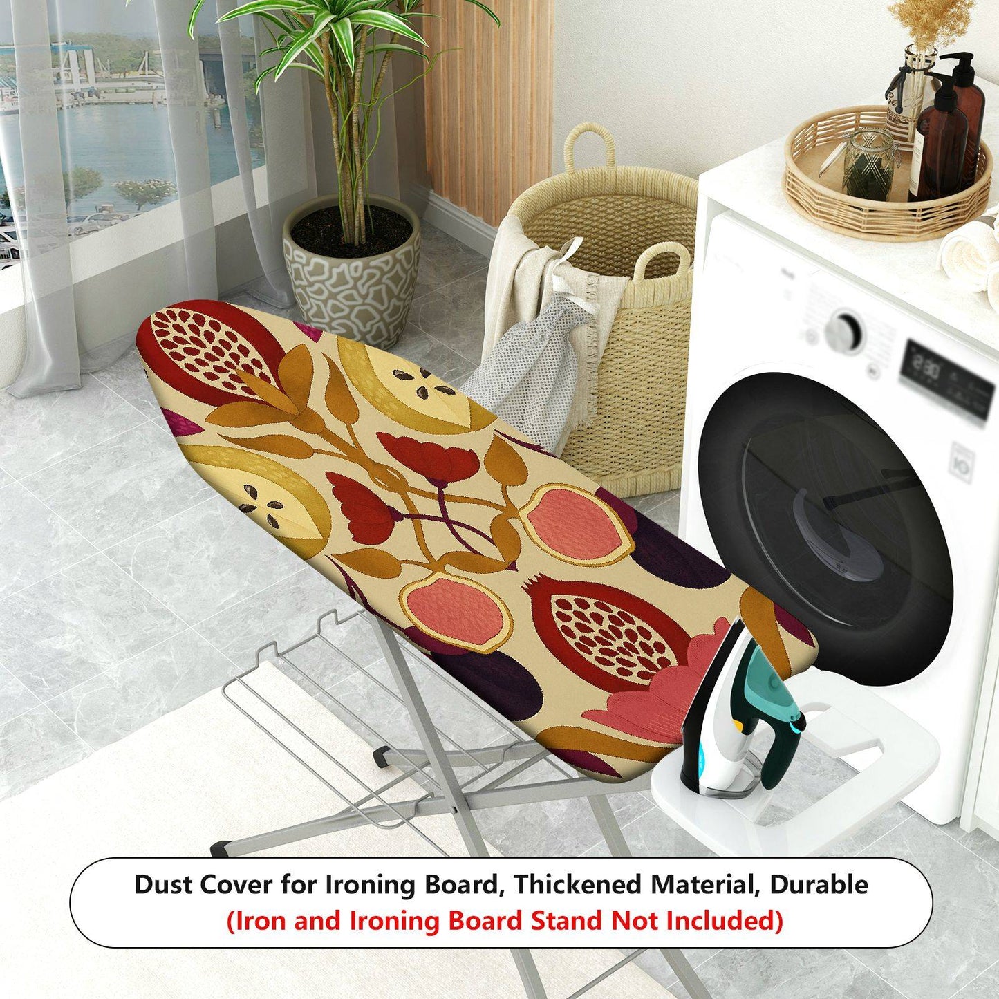 1-Piece Fruit Floral Pattern Vibrant  Ironing Board Cover, Universal Size, Without Board