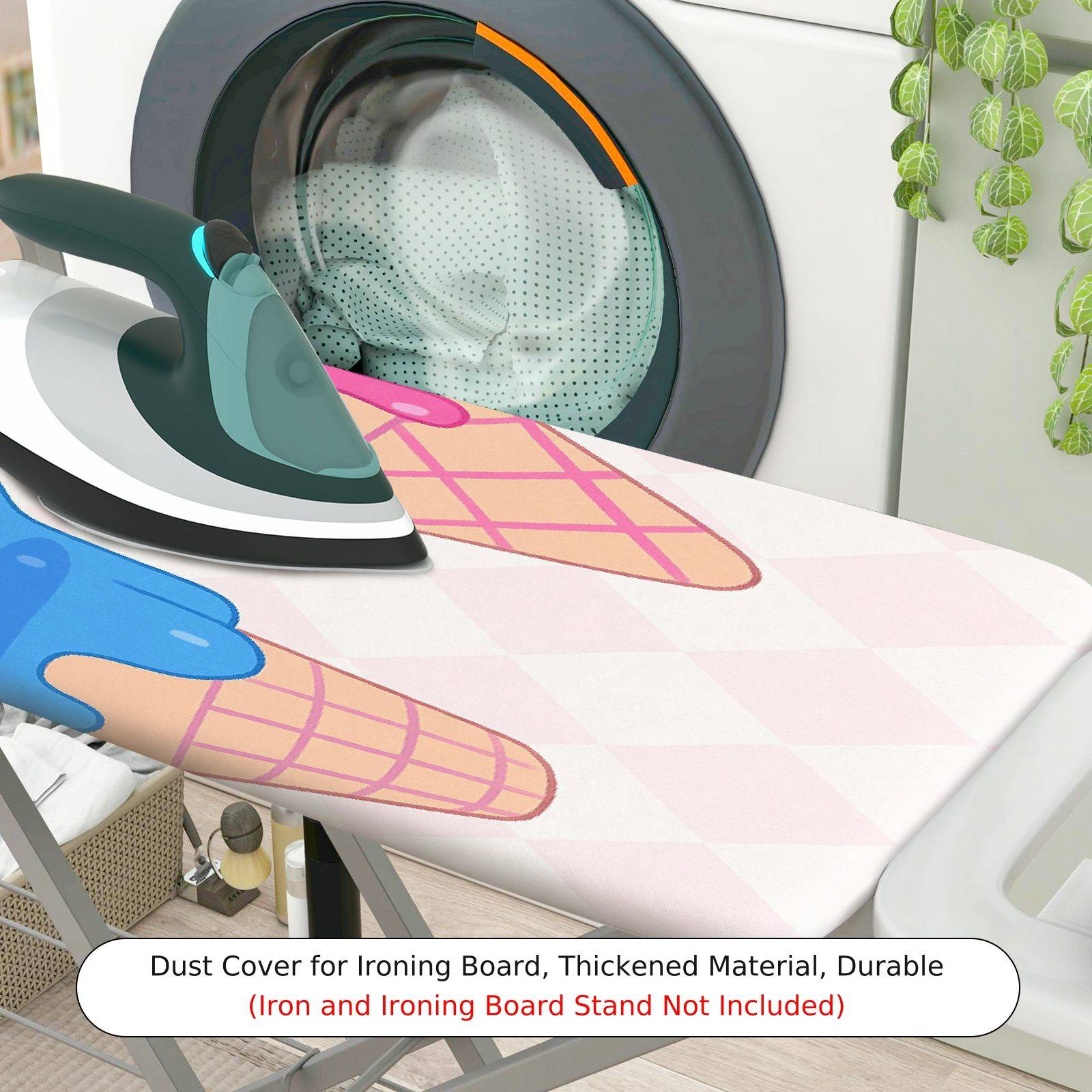 1-Piece Ice Cream Colorful Fun  Ironing Board Cover, Universal Size, Without Board