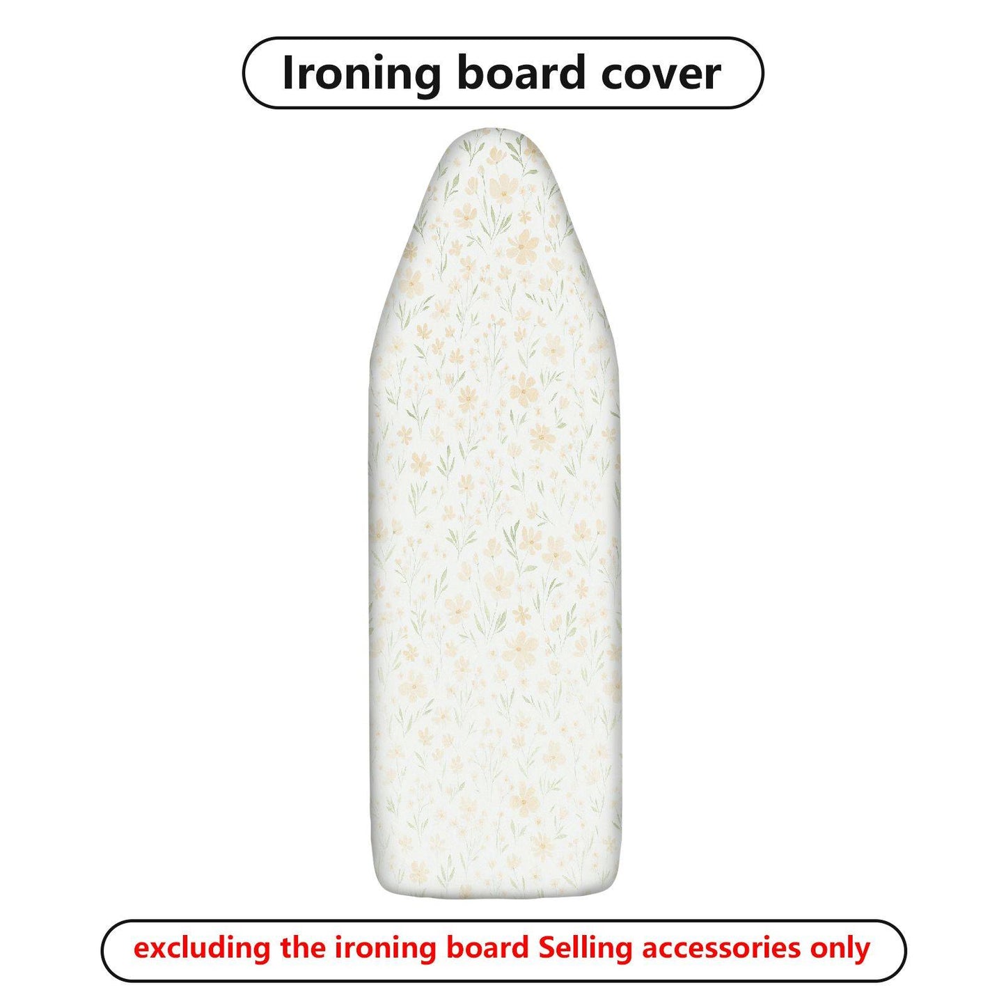 1-Piece Floral Pattern Beige Elegant  Ironing Board Cover, Universal Size, Without Board