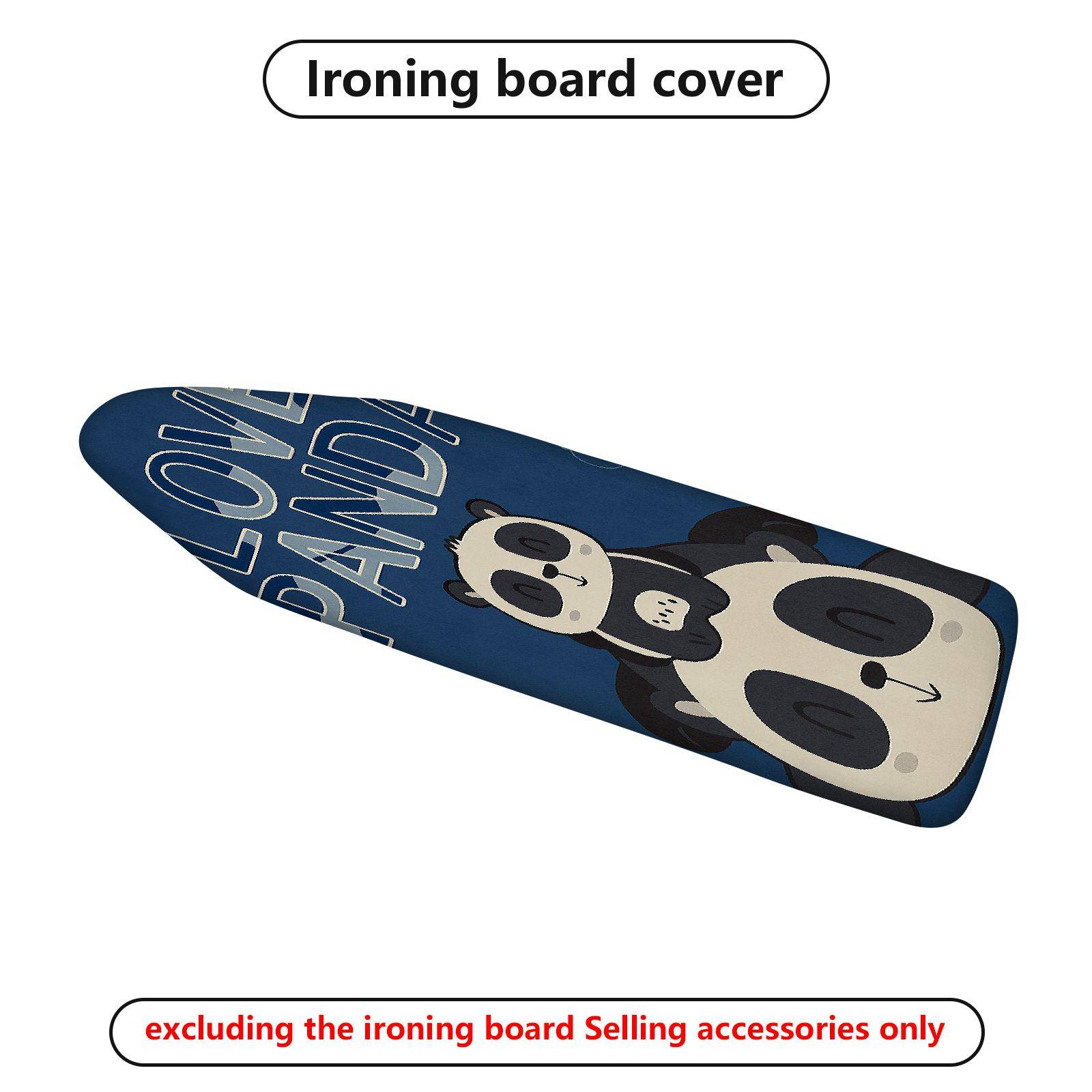 1-Piece Love Panda Blue Cute  Ironing Board Cover, Universal Size, Without Board