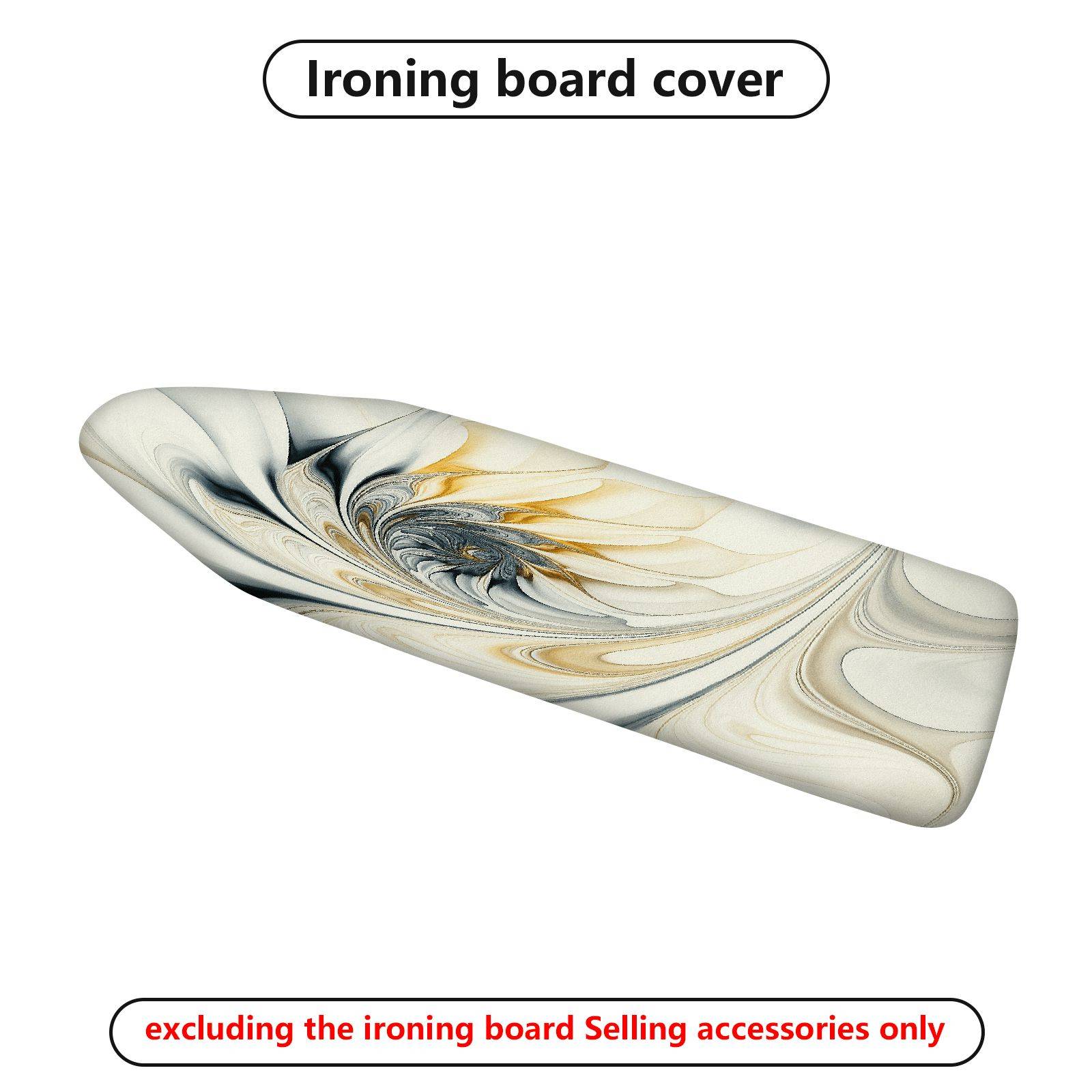 1-Piece Abstract Swirl Pattern Beige Black  Ironing Board Cover, Universal Size, Without Board