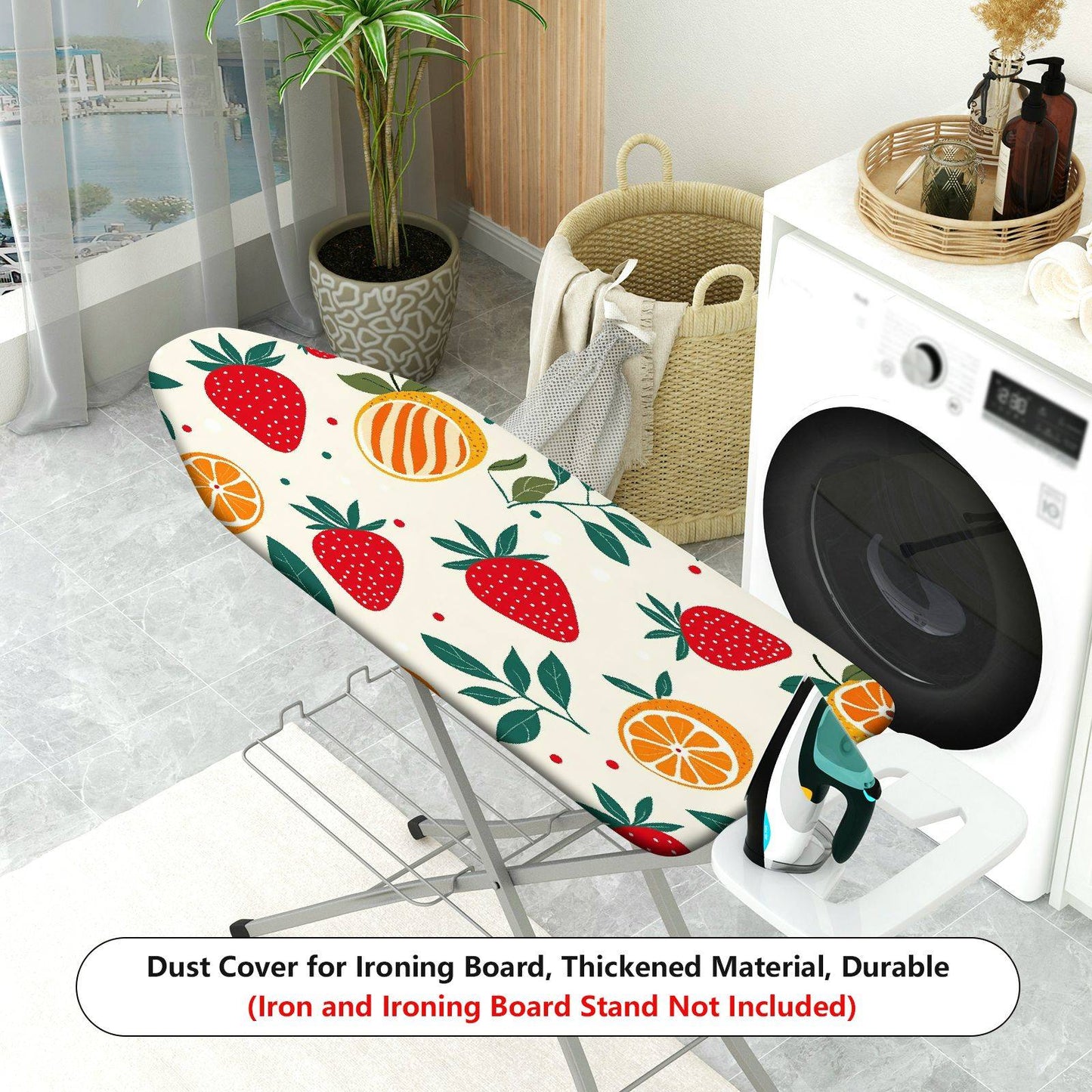 1-Piece Fruit Strawberry Orange Pattern  Ironing Board Cover, Universal Size, Without Board