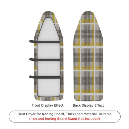 1-Piece Plaid Yellow Gray  Ironing Board Cover, Universal Size, Without Board