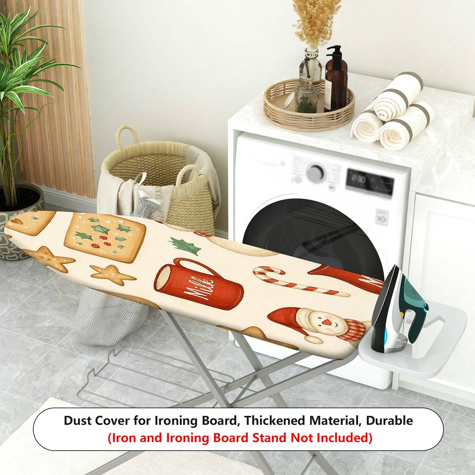1-Piece Christmas Snowman Cookie Holiday  Ironing Board Cover, Universal Size, Without Board