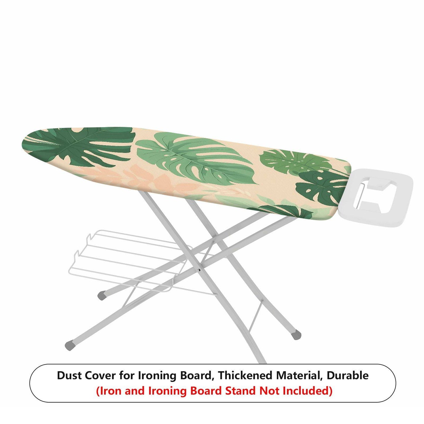 1-Piece Tropical Leaf Pattern Green Beige  Ironing Board Cover, Universal Size, Without Board