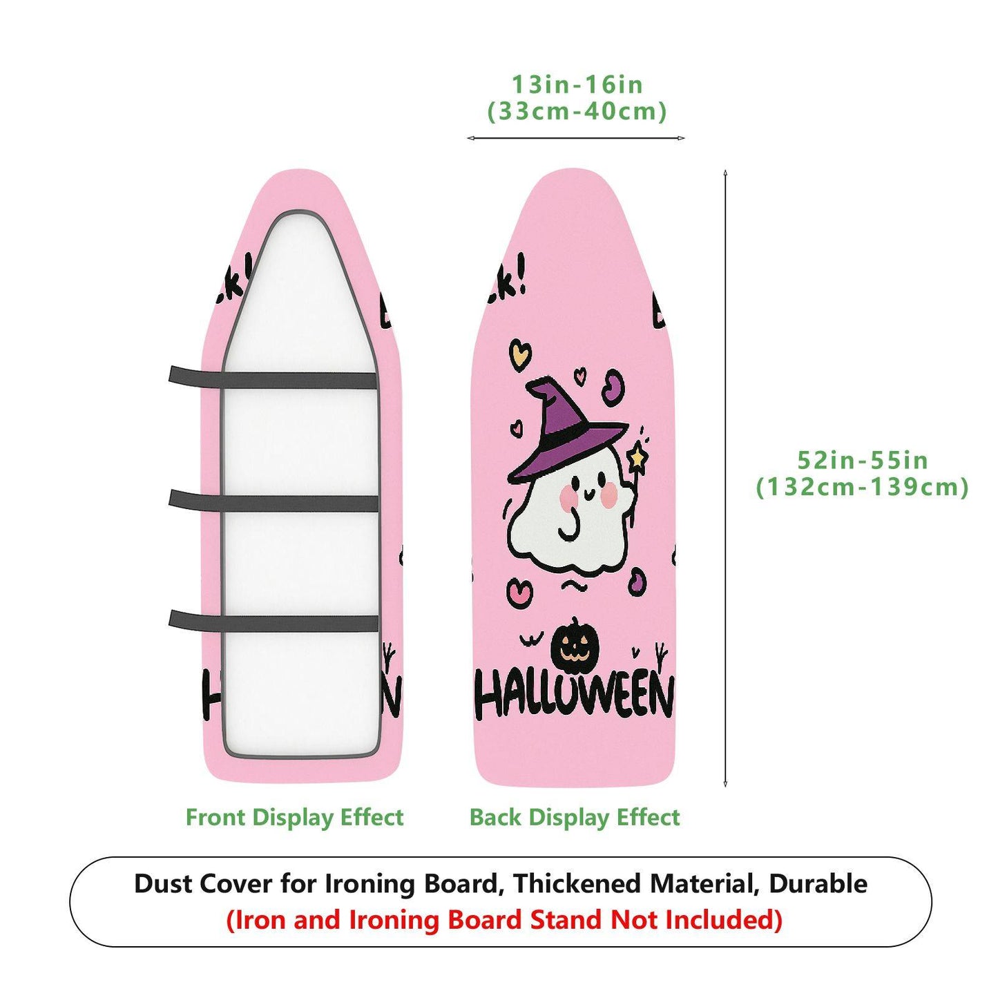 1-Piece Cute Ghost Witch Hat Halloween  Ironing Board Cover, Universal Size, Without Board