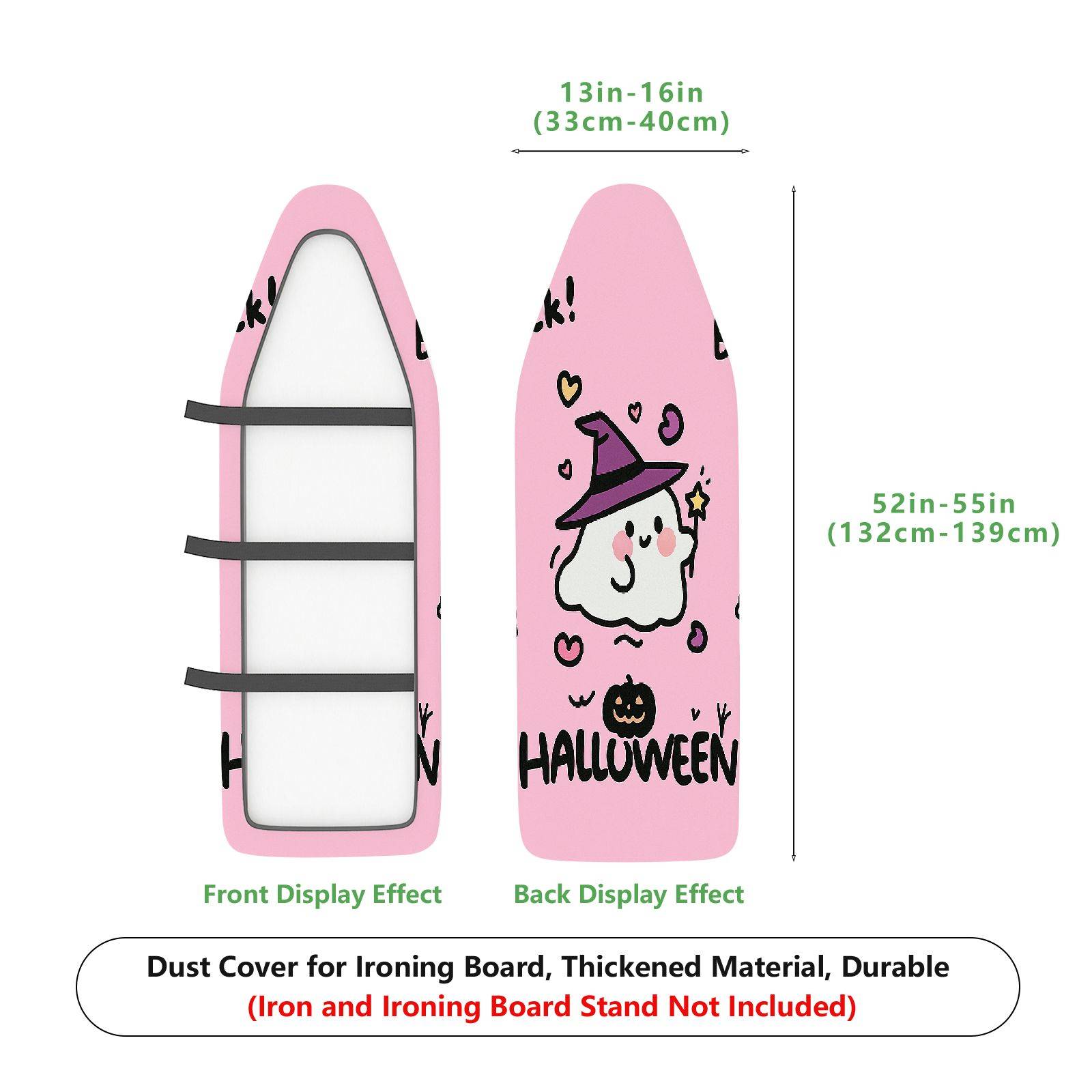 1-Piece Cute Ghost Witch Hat Halloween  Ironing Board Cover, Universal Size, Without Board
