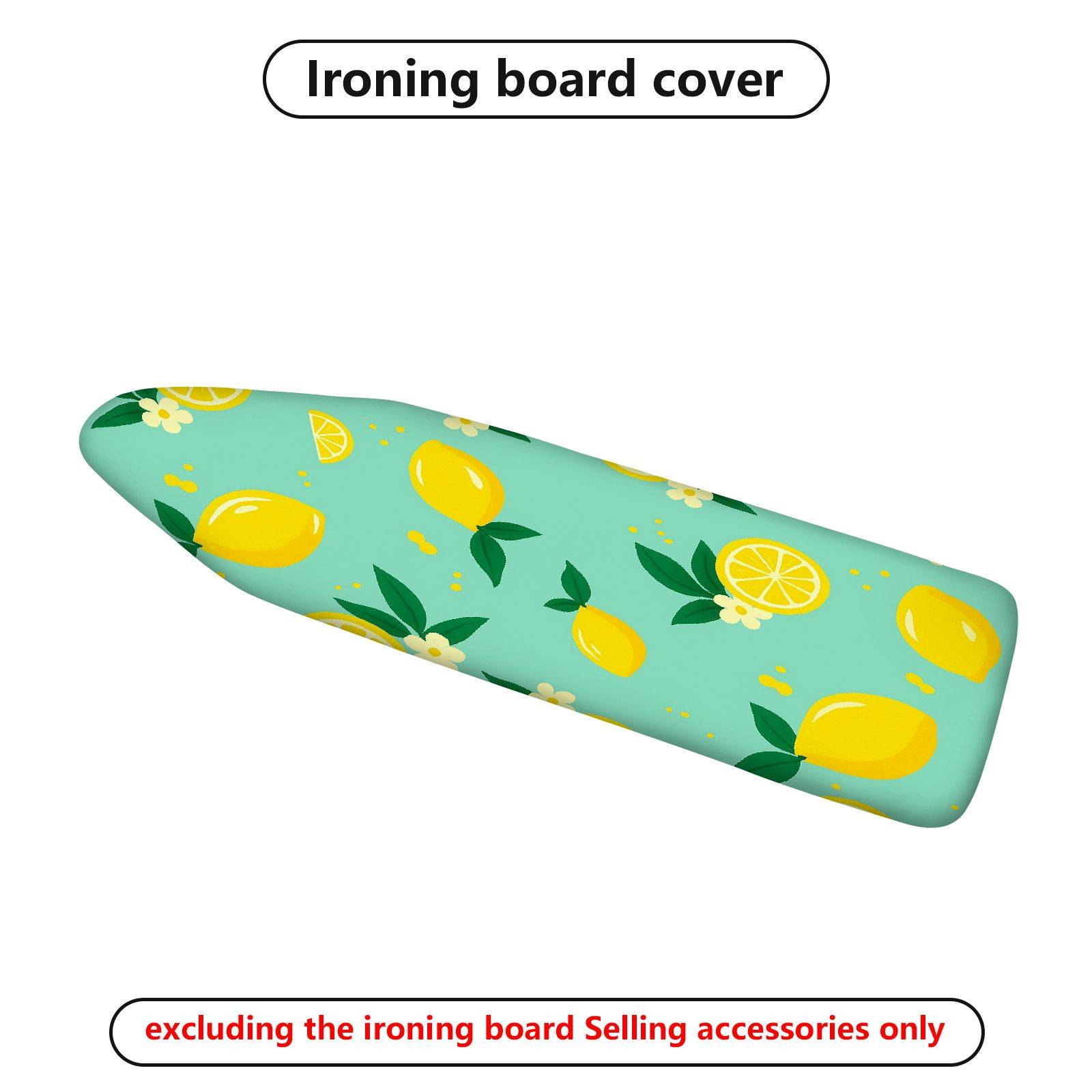 1-Piece Lemon Fruit Floral  Ironing Board Cover, Universal Size, Without Board