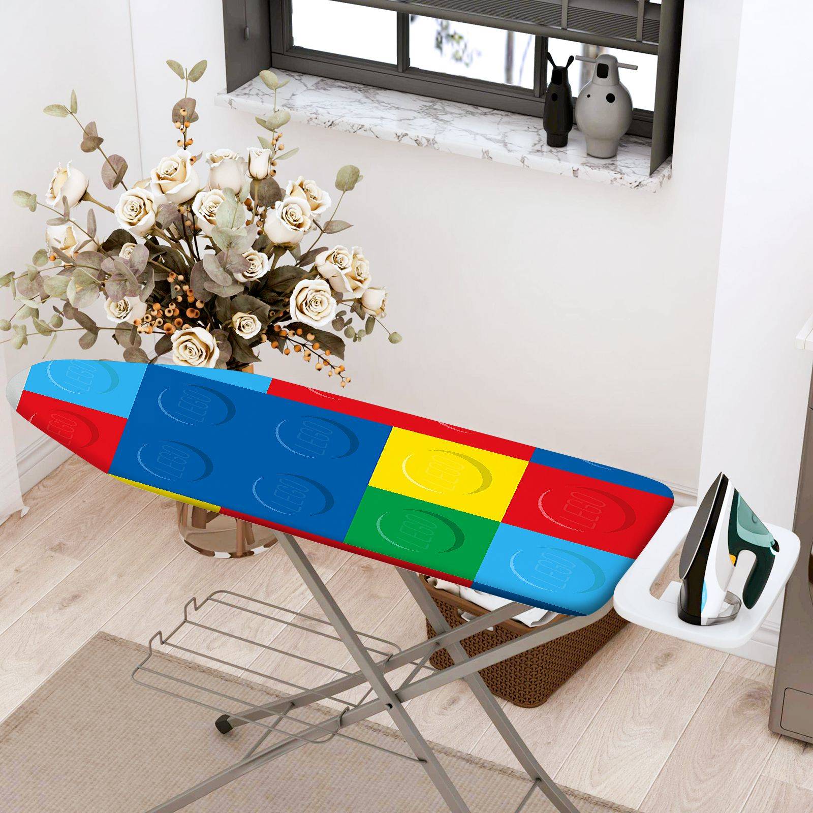 1-Piece Colorful Block Pattern Creative Fun  Ironing Board Cover, Universal Size, Without Board