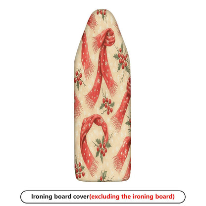1-Piece Christmas Red Scarf Holly  Ironing Board Cover, Universal Size, Without Board