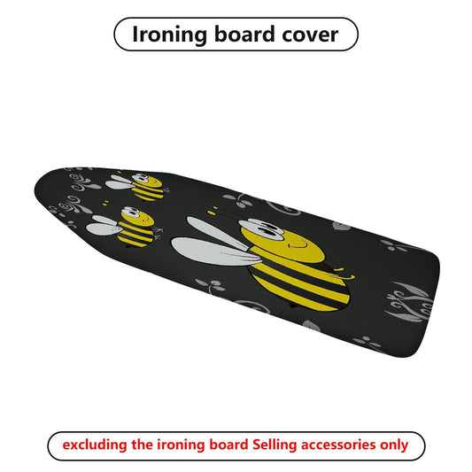 1-Piece Cute Bee  Black  Ironing Board Cover, Universal Size, Without Board