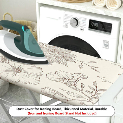1-Piece Floral Pattern Beige Elegant  Ironing Board Cover, Universal Size, Without Board