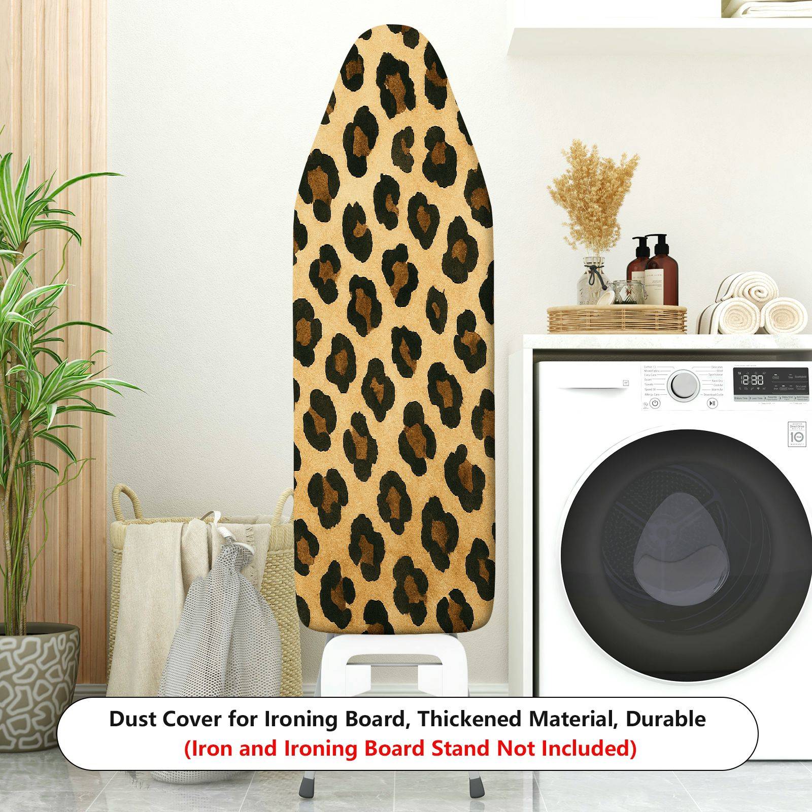 1-Piece Leopard Animal Pattern Beige  Ironing Board Cover, Universal Size, Without Board