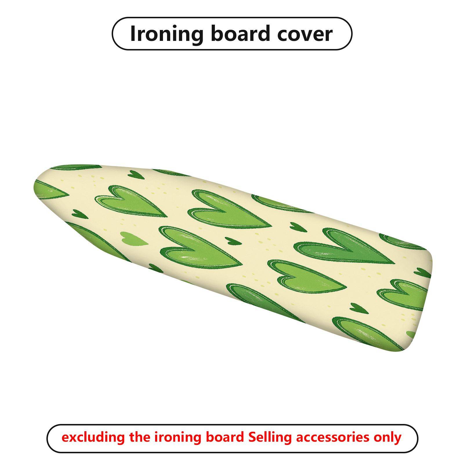 1-Piece Heart Green Beige  Ironing Board Cover, Universal Size, Without Board