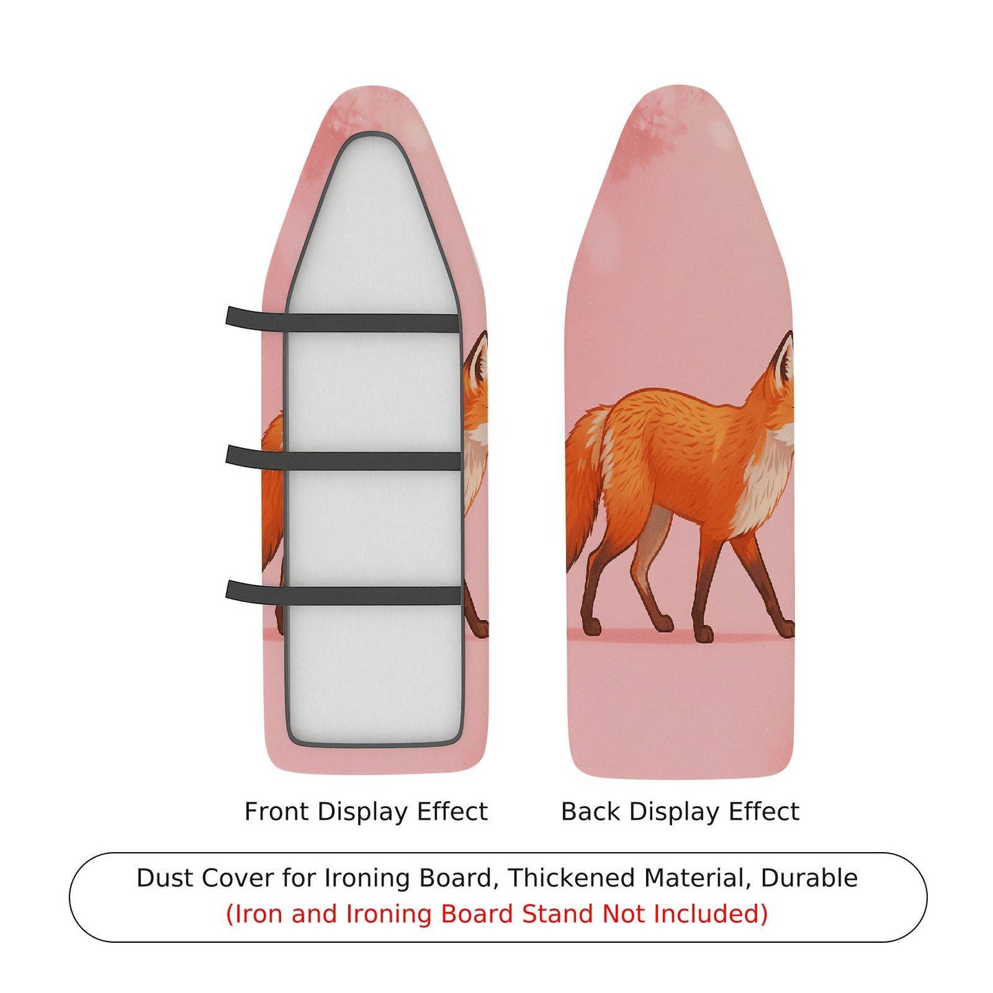 1-Piece Pink Fox Artistic Fun  Ironing Board Cover, Universal Size, Without Board