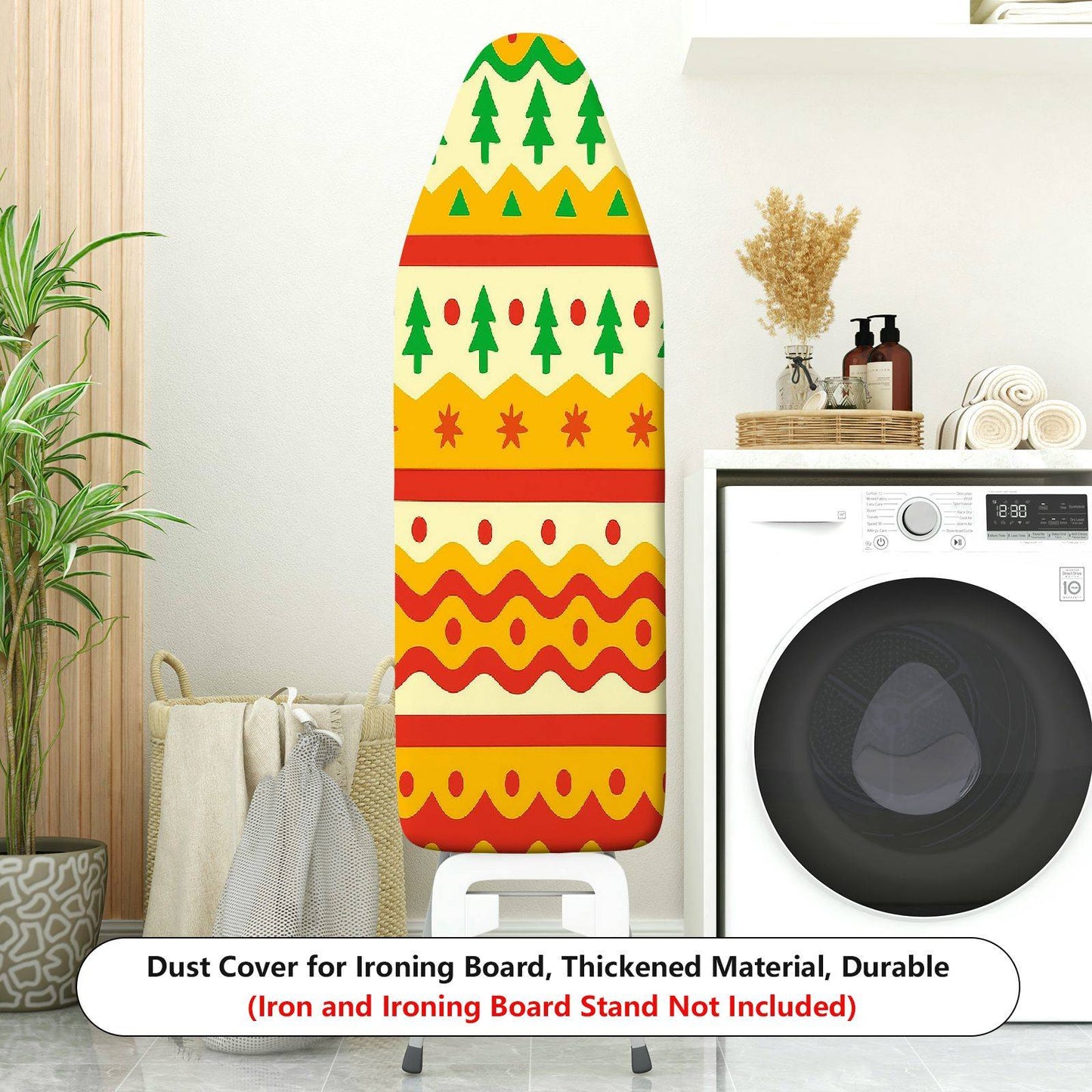 1-Piece Christmas Trees Festive Patterns Colorful  Ironing Board Cover, Universal Size, Without Board