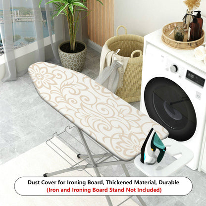 1-Piece Floral Swirl Beige  Ironing Board Cover, Universal Size, Without Board