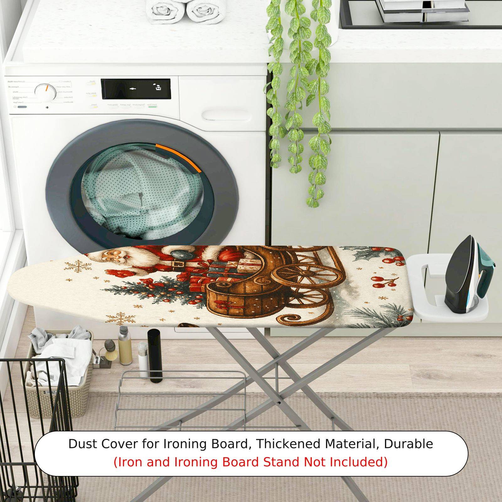 1-Piece Christmas Santa Sleigh  Ironing Board Cover, Universal Size, Without Board