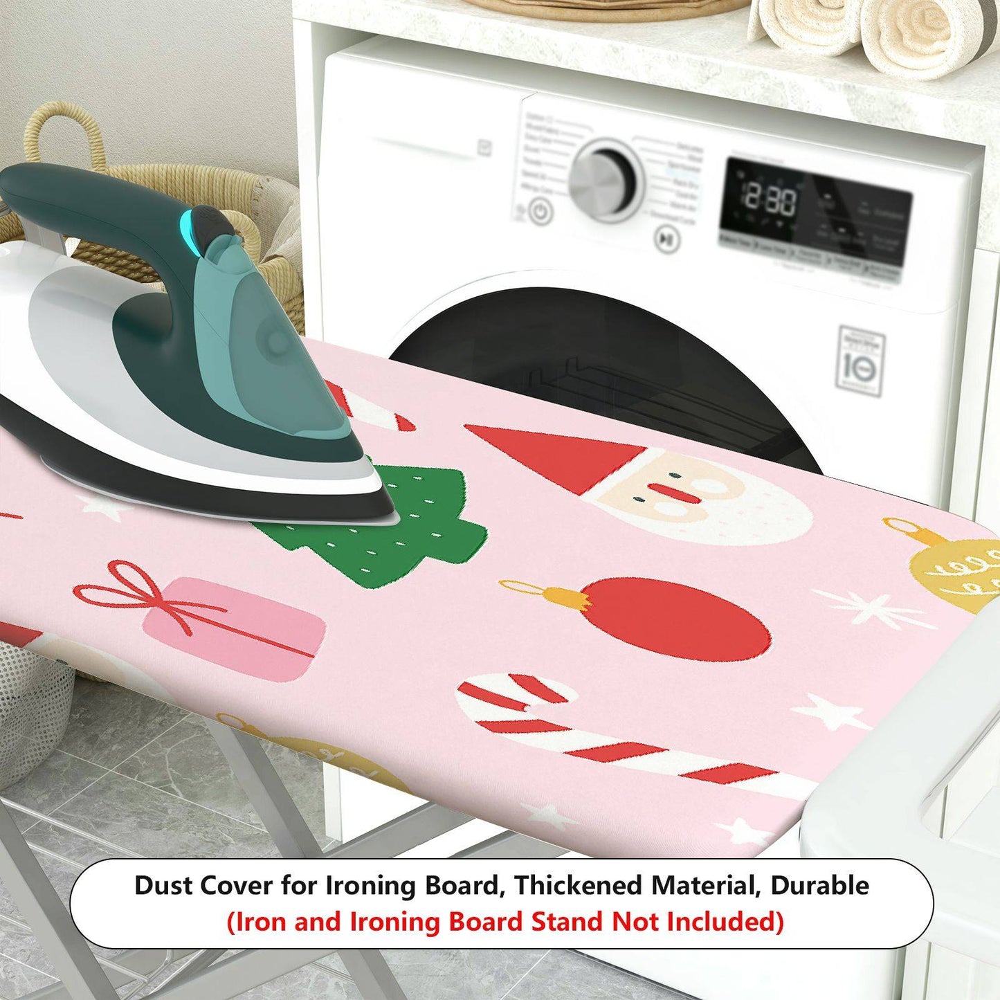1-Piece Christmas Santa Tree Gift  Ironing Board Cover, Universal Size, Without Board