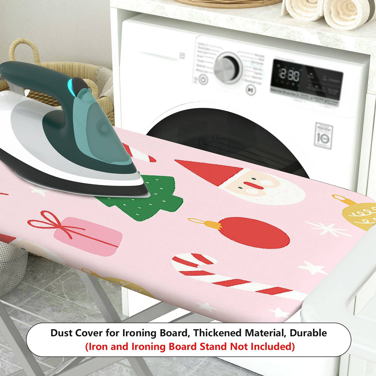 1-Piece Christmas Santa Tree Gift  Ironing Board Cover, Universal Size, Without Board
