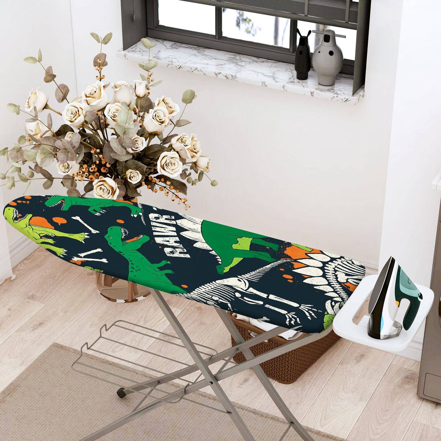 1-Piece Dinosaur Colorful Pattern Fun  Ironing Board Cover, Universal Size, Without Board