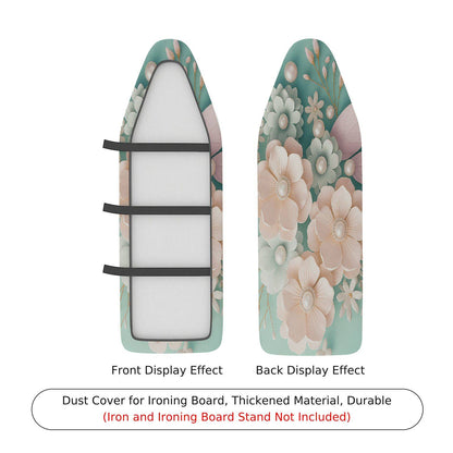 1-Piece Floral Pattern Pastel Green Beige  Ironing Board Cover, Universal Size, Without Board