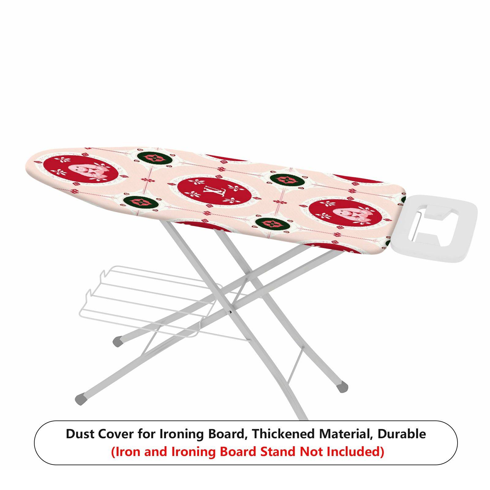 1-Piece Christmas Red Green Pattern  Ironing Board Cover, Universal Size, Without Board