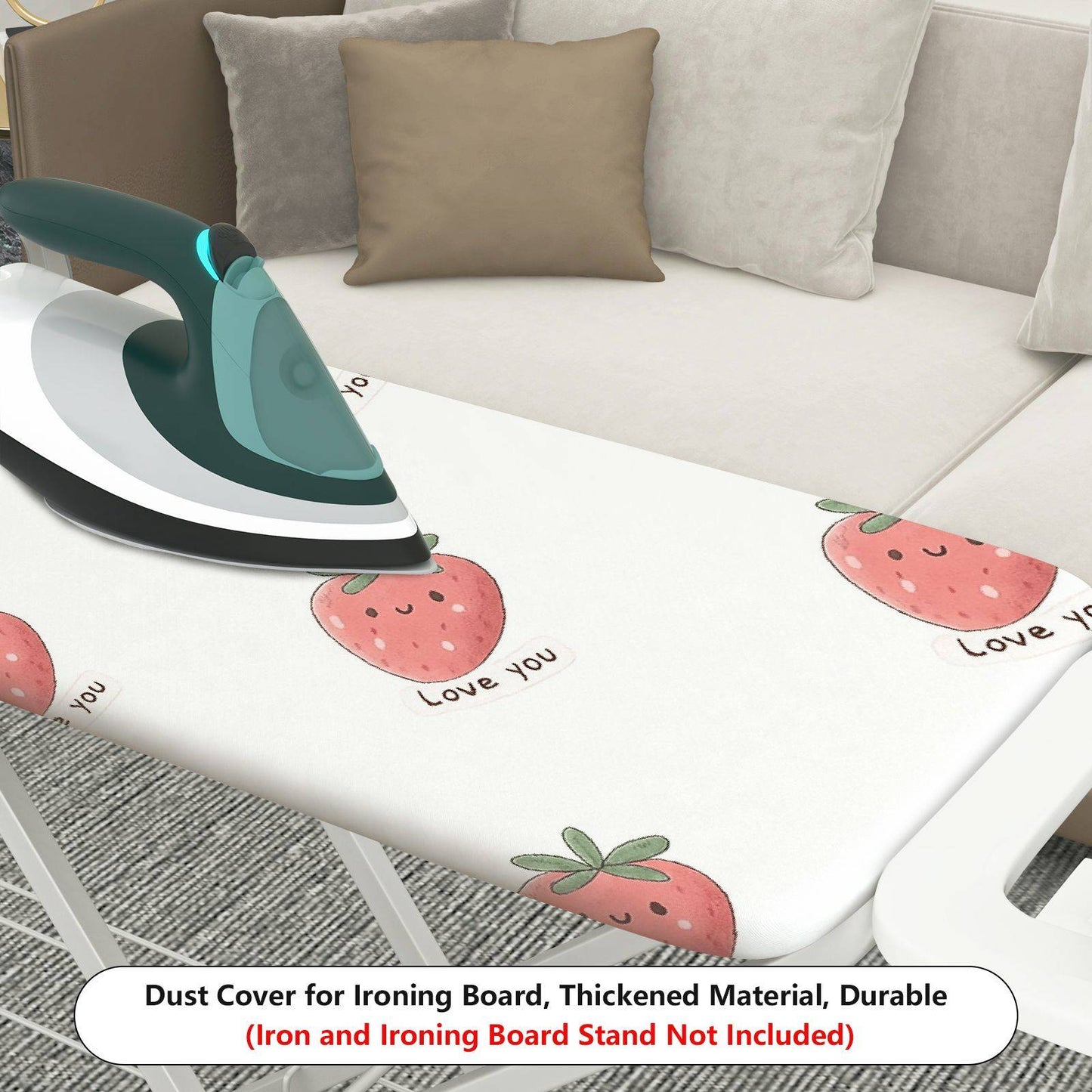 1-Piece Strawberry Print Love Heart Cute  Ironing Board Cover, Universal Size, Without Board