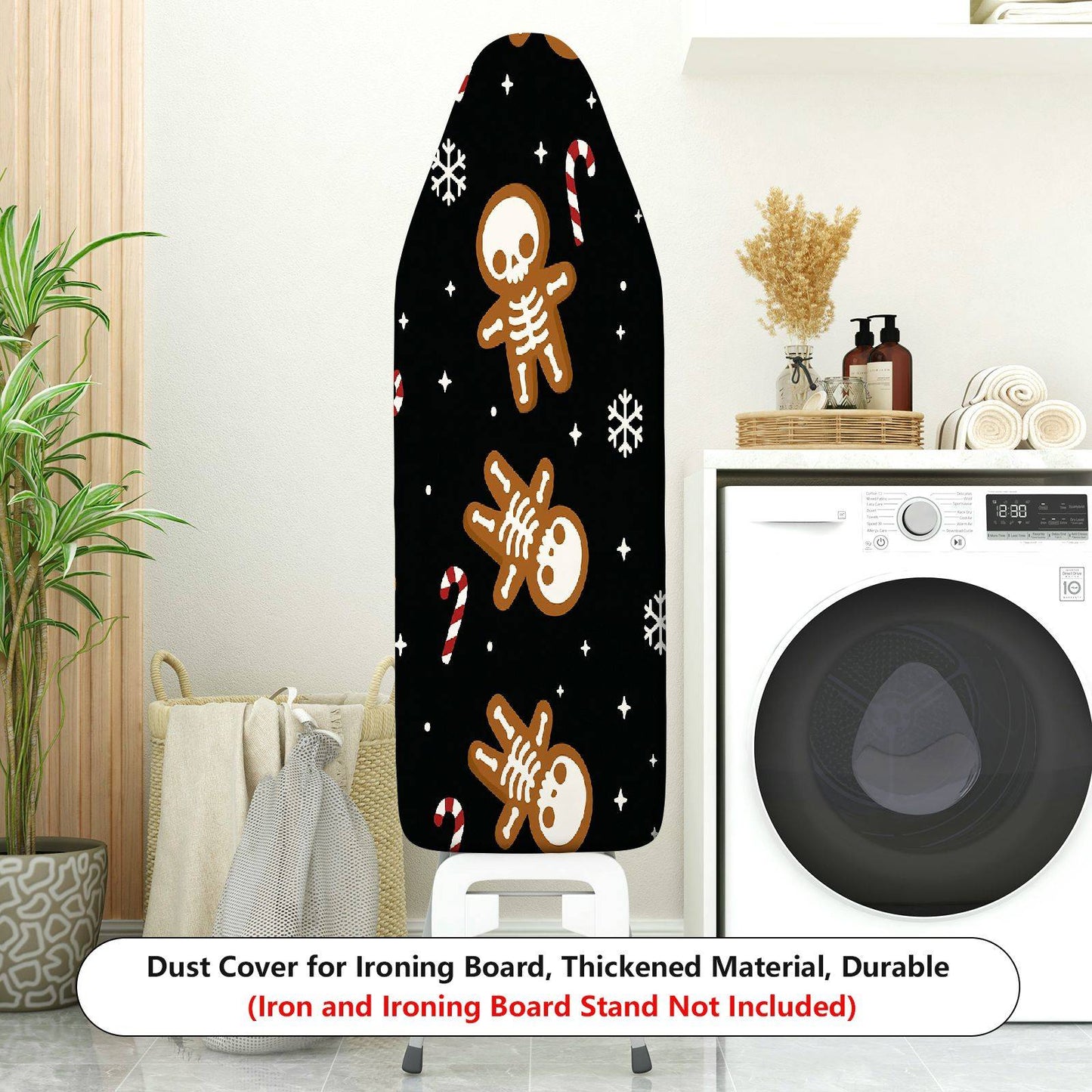 1-Piece Christmas Gingerbread Candy Snowflake  Ironing Board Cover, Universal Size, Without Board