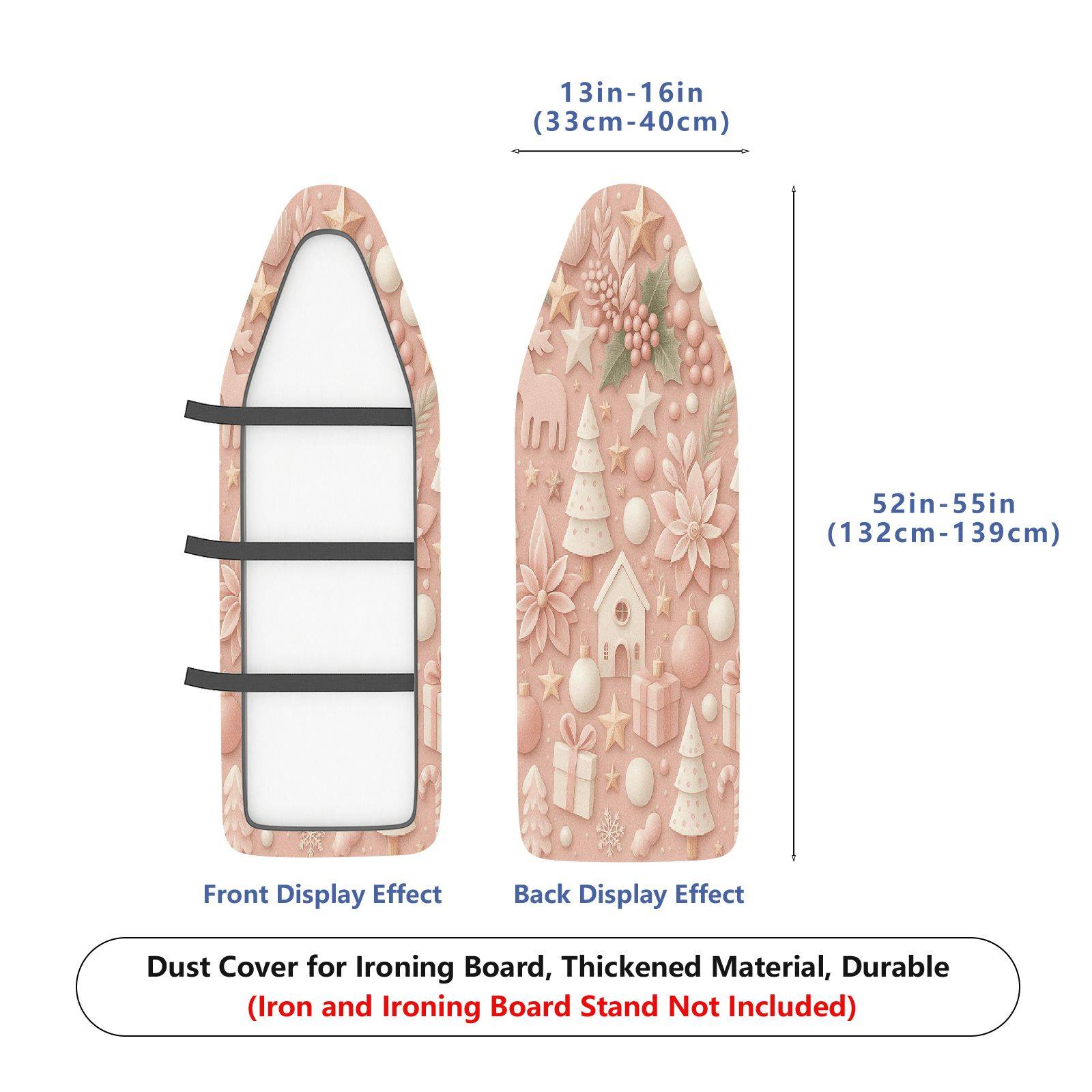 1-Piece Christmas Floral Pastoral  Ironing Board Cover, Universal Size, Without Board