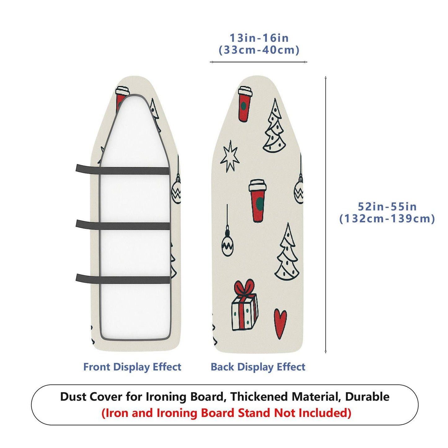 1-Piece Christmas Coffee Gift  Ironing Board Cover, Universal Size, Without Board