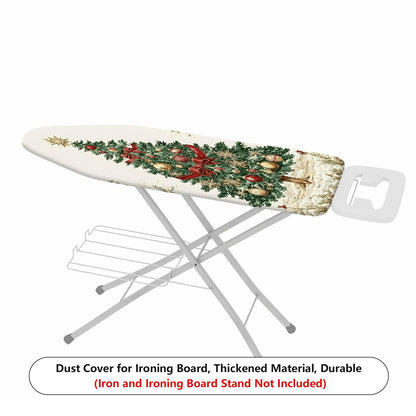 1-Piece Christmas Tree Red Bow Green Ornament  Ironing Board Cover, Universal Size, Without Board