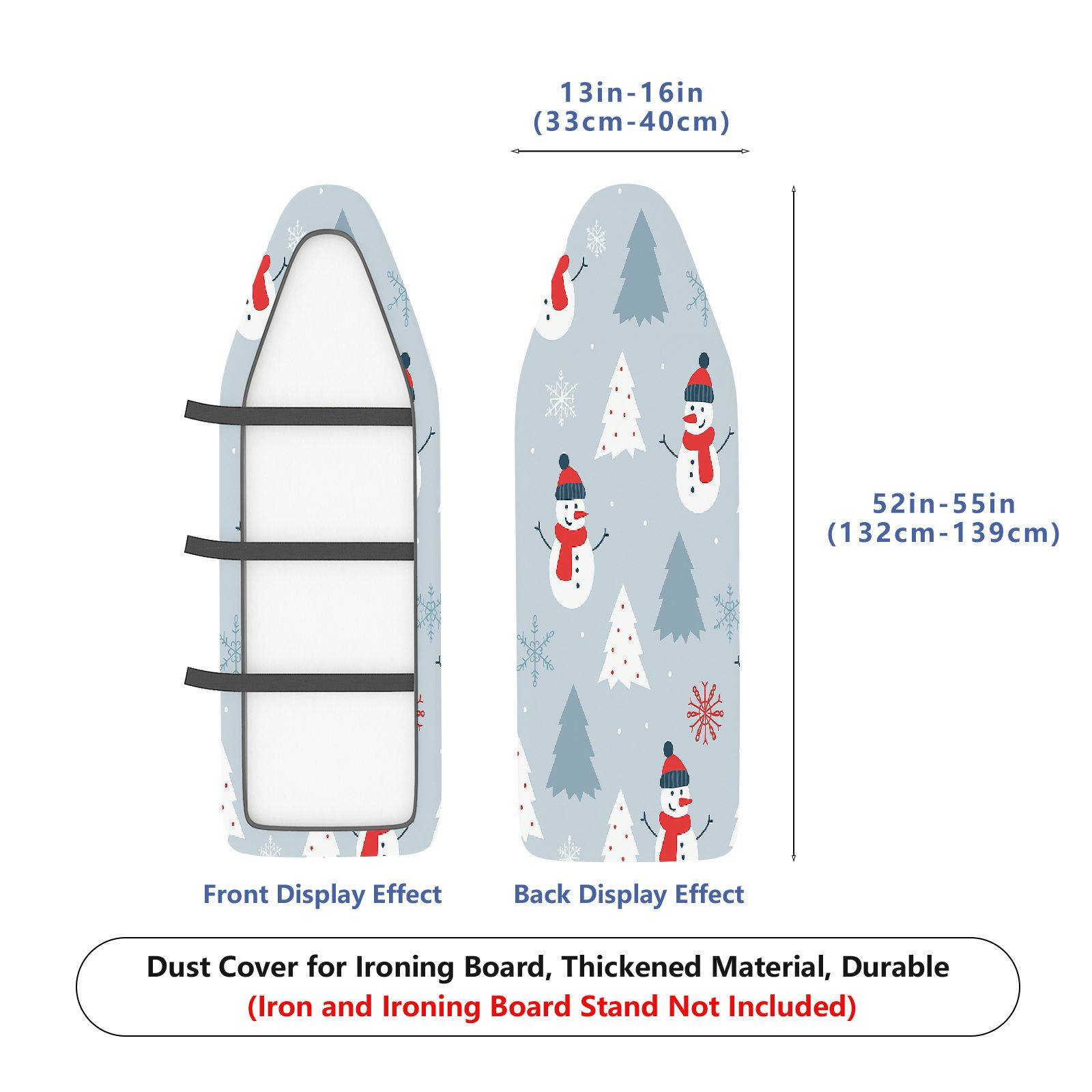 1-Piece Snowman Christmas Winter  Ironing Board Cover, Universal Size, Without Board