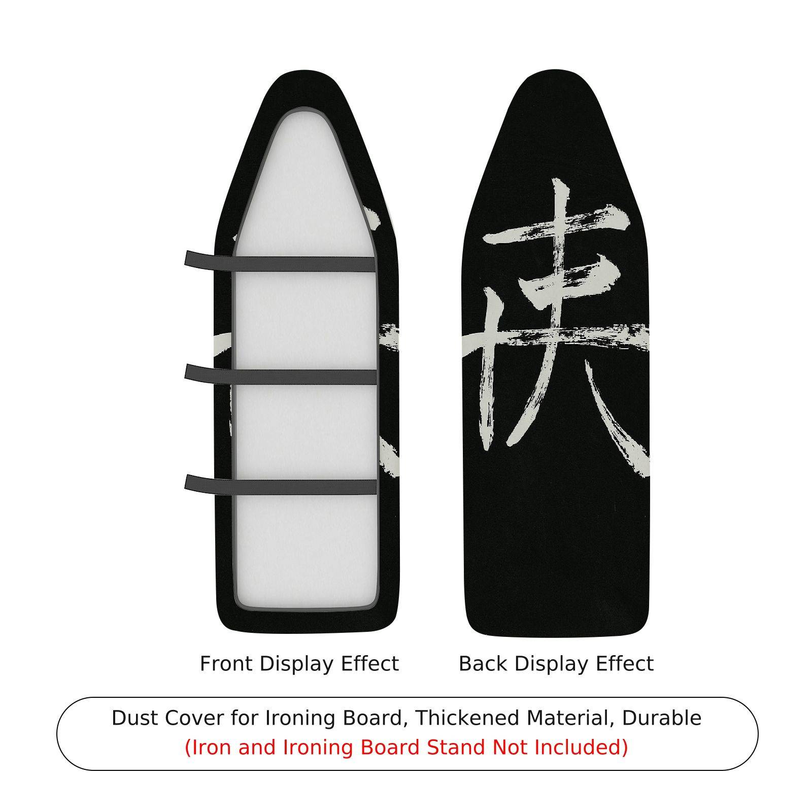 1-Piece Abstract Black White Strokes  Ironing Board Cover, Universal Size, Without Board