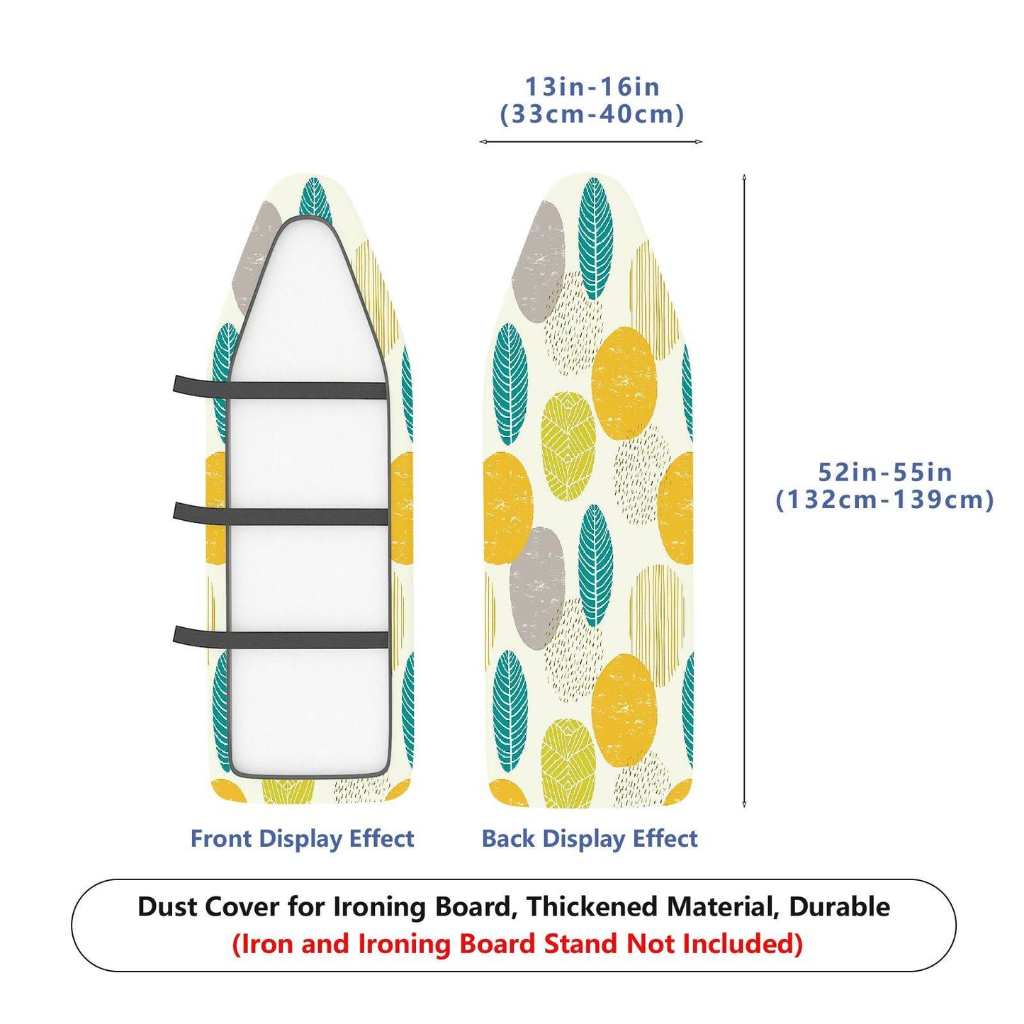 1-Piece Abstract Leaf Pattern Geometric  Ironing Board Cover, Universal Size, Without Board