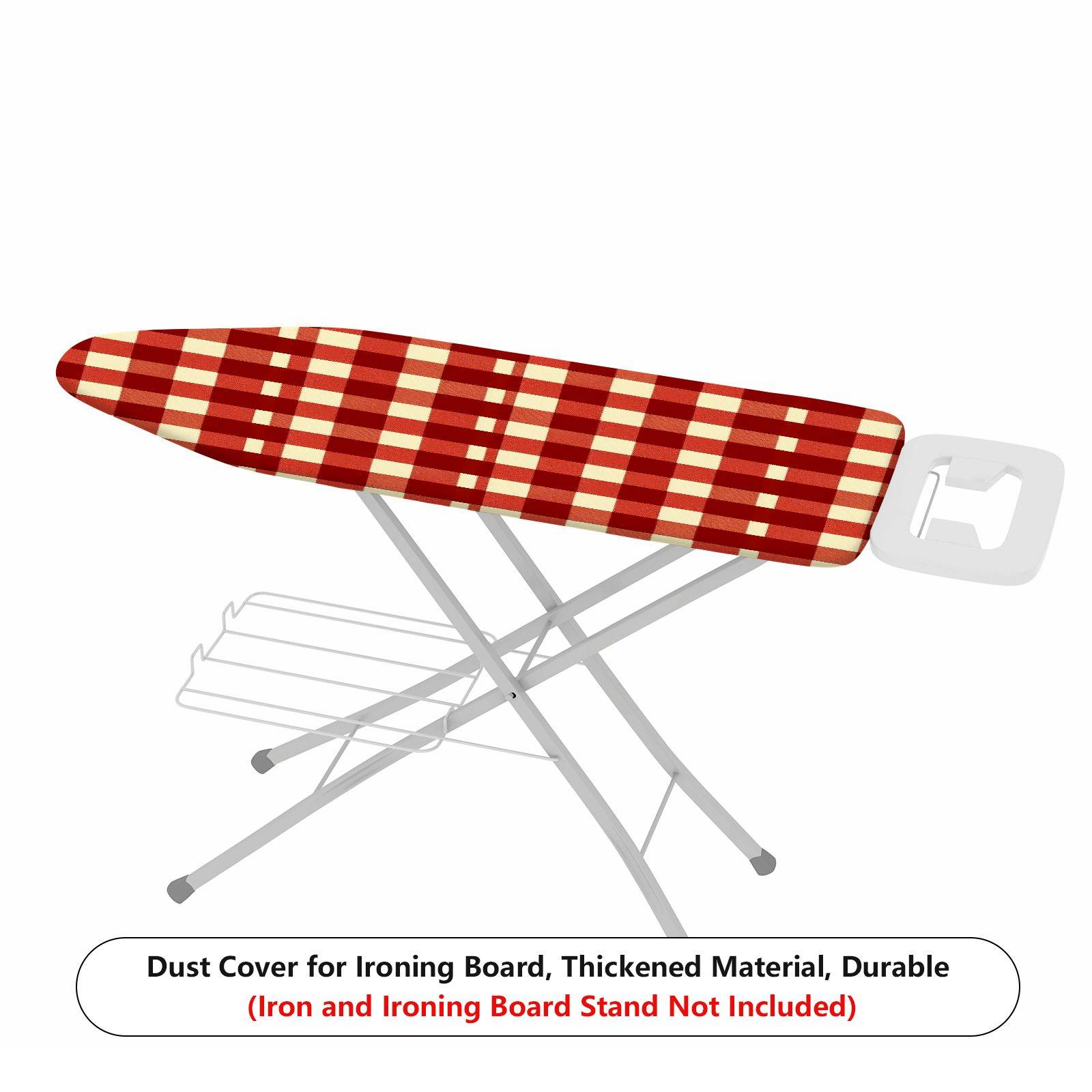 1-Piece Red Plaid Pattern Checkered  Ironing Board Cover, Universal Size, Without Board