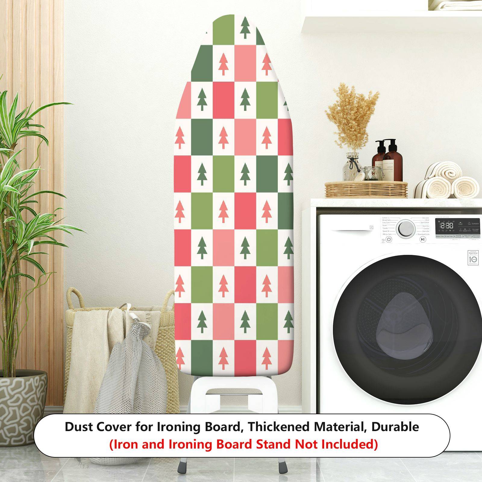 1-Piece Christmas Tree Pattern Decorative Red Green  Ironing Board Cover, Universal Size, Without Board