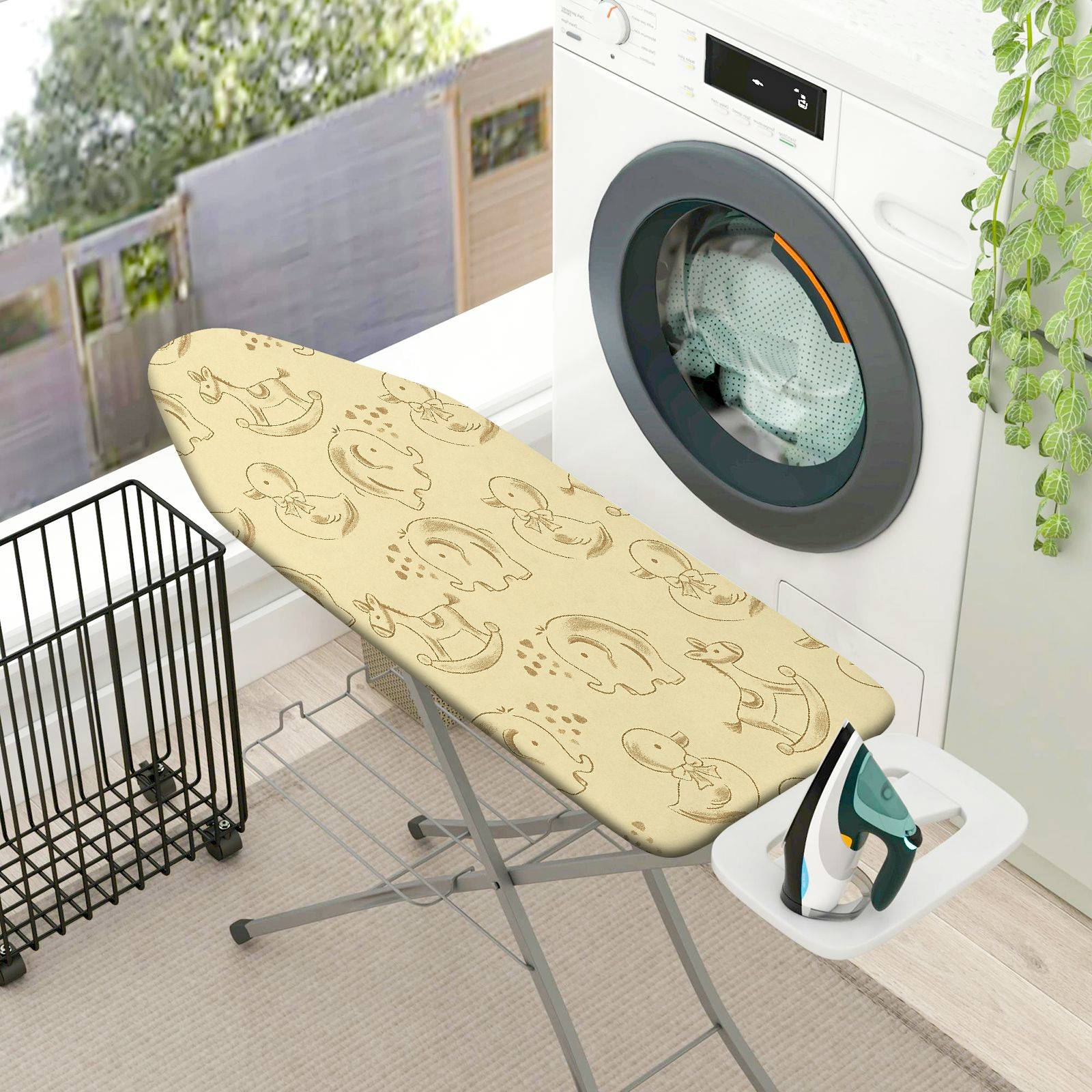1-Piece Animal Beige  Ironing Board Cover, Universal Size, Without Board