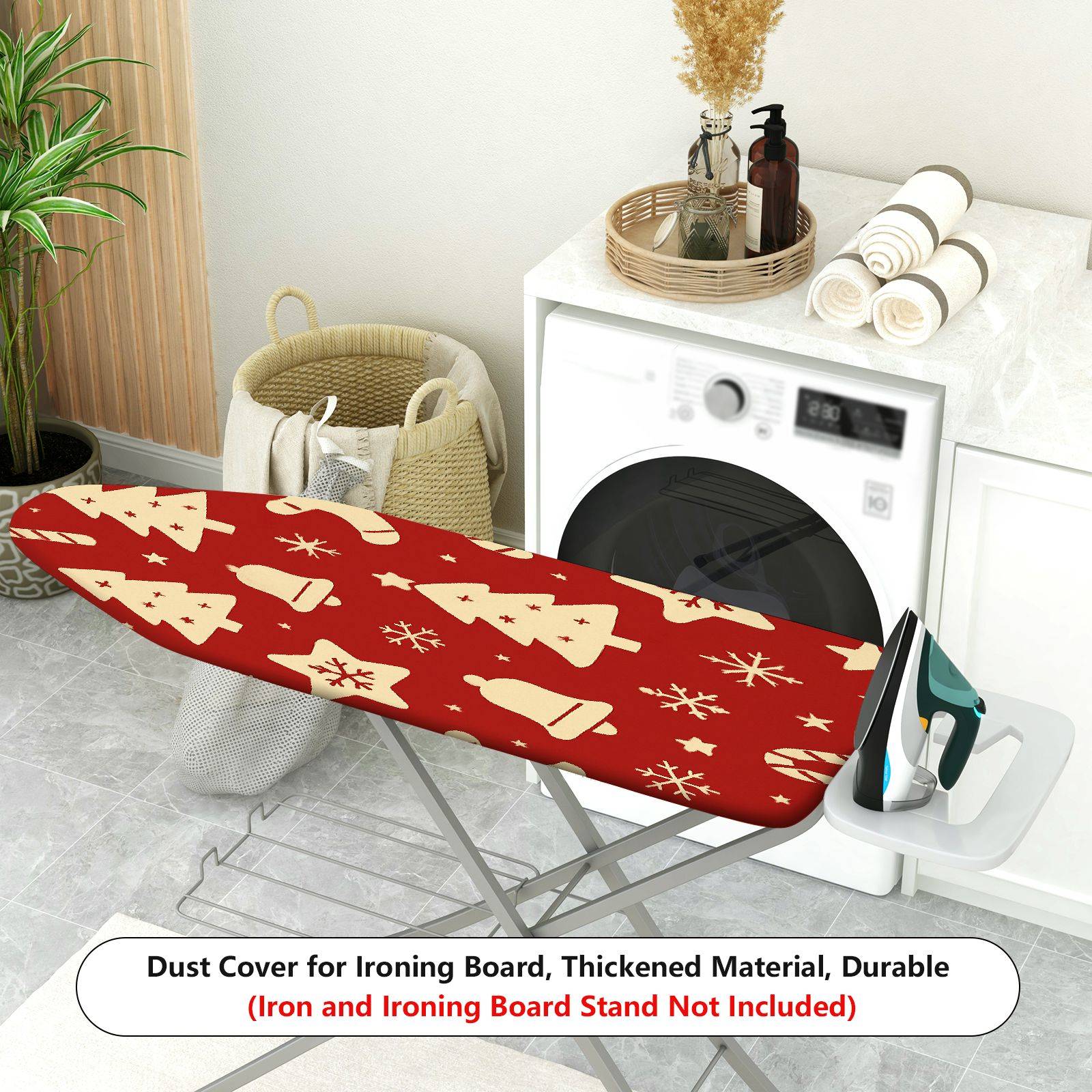 1-Piece Christmas Bell Tree  Ironing Board Cover, Universal Size, Without Board