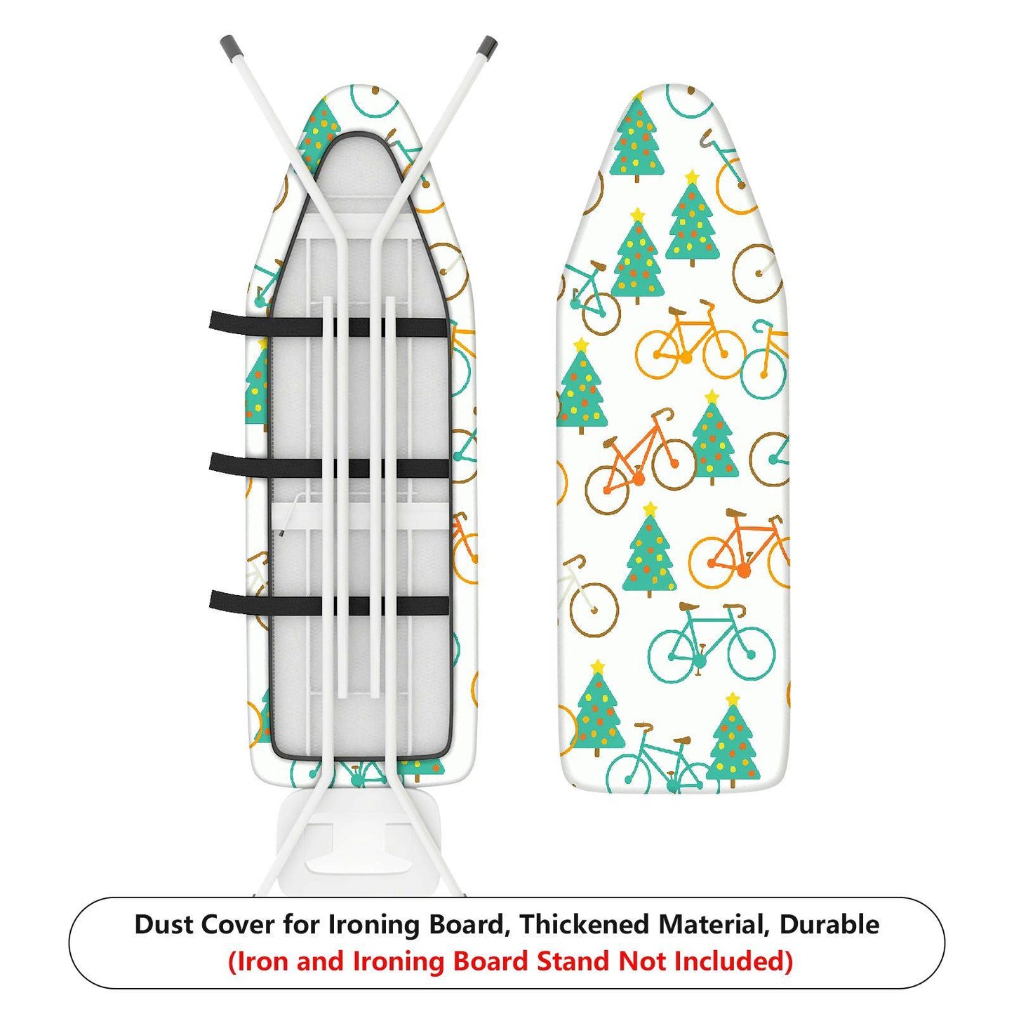 1-Piece Christmas Bicycle Forest  Ironing Board Cover, Universal Size, Without Board